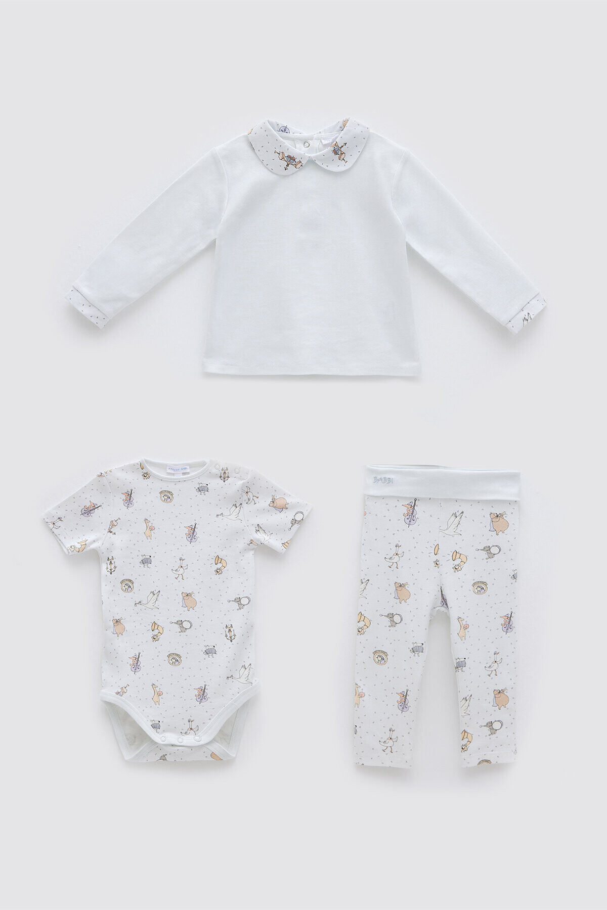 3Lü Body & Pantolon & T-Shirt Seti - Theatre / Mavi