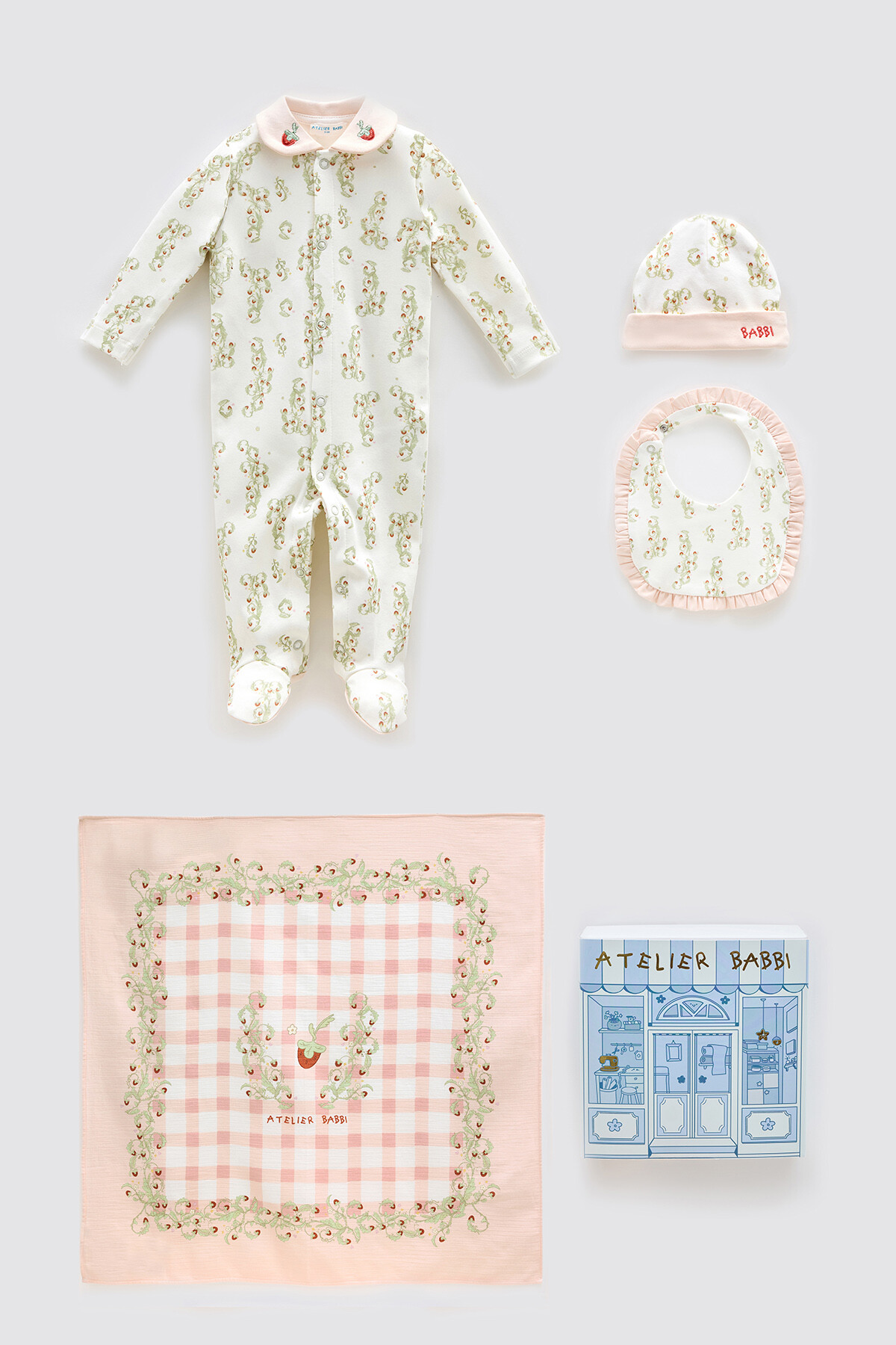 NEWBORN SET (4-PIECE) - STRAWBERRY