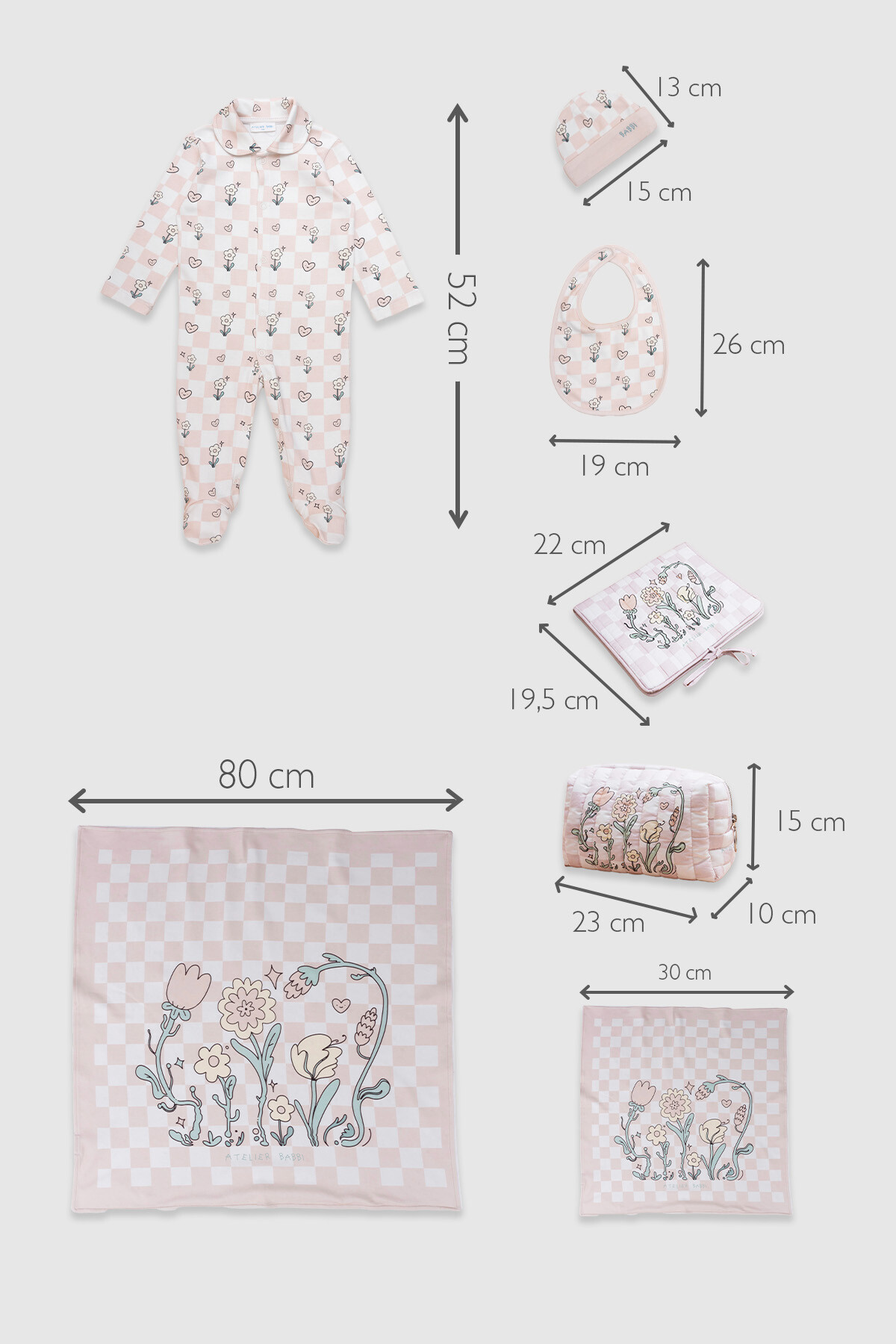 Newborn Set (7 Piece) - Checkered