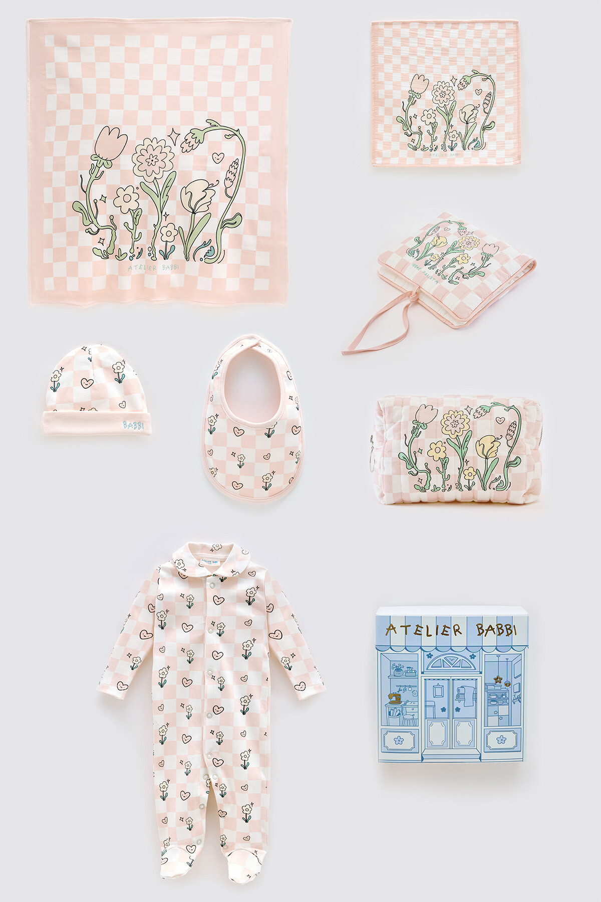 Newborn Set (7 Piece) - Checkered