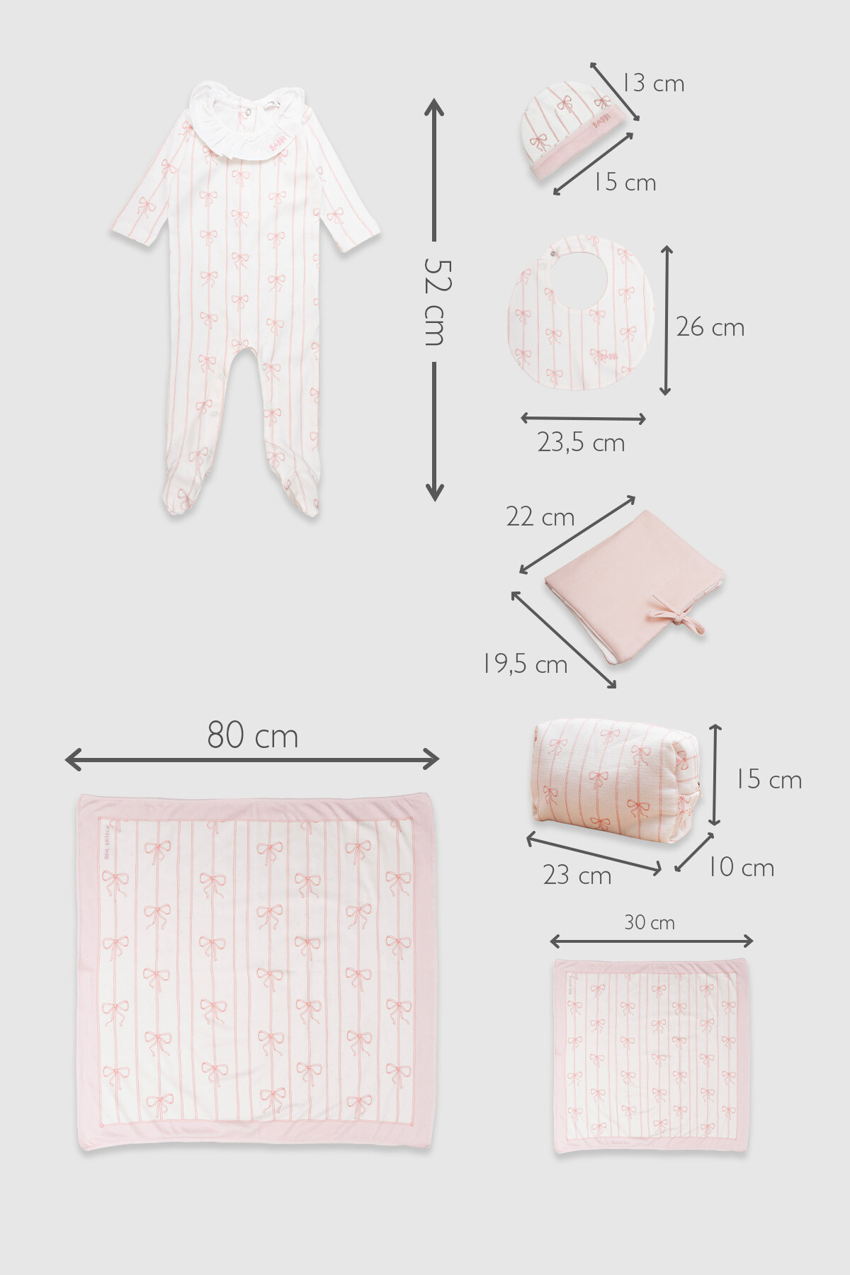 Newborn Set (7 Piece) - Ribbon / Pink