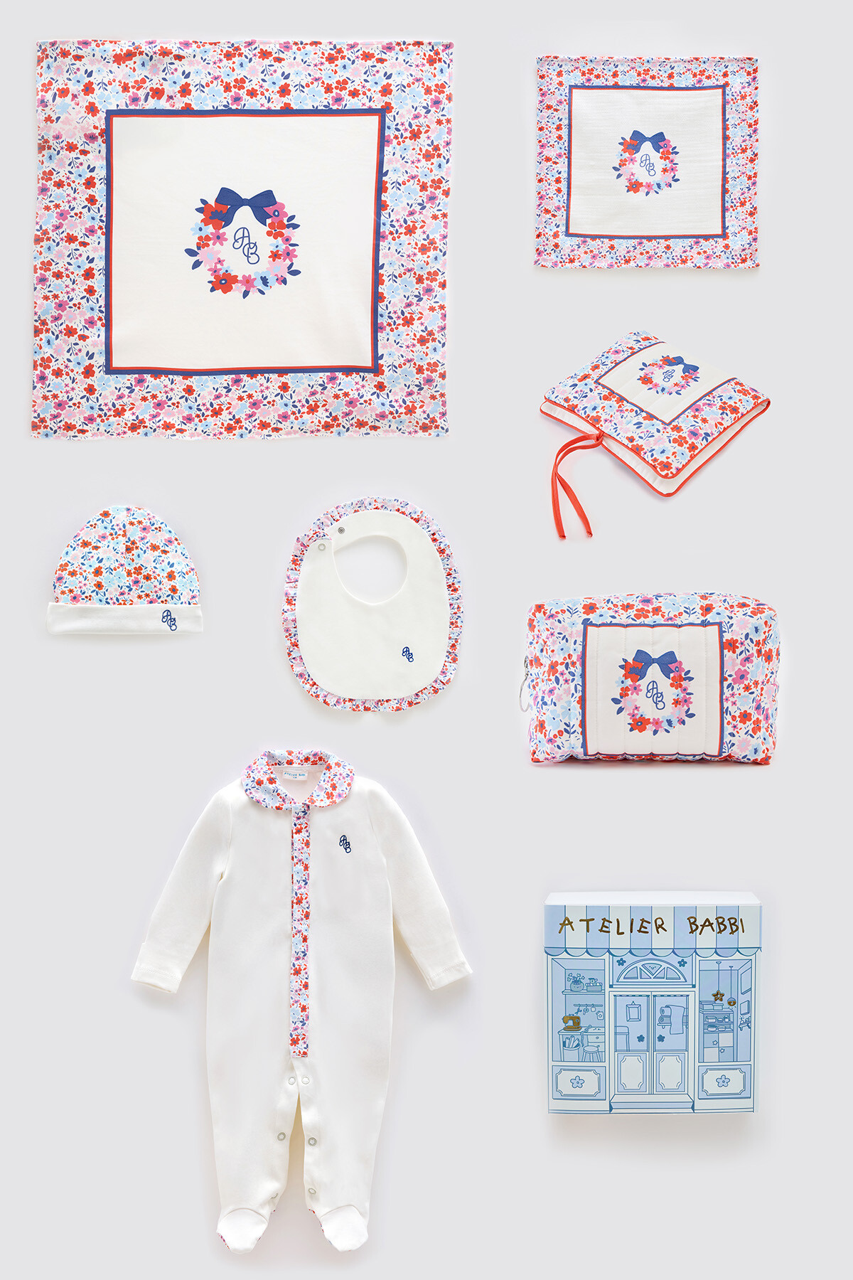 7Li Yenidoğan Seti - Minik Çiçekler / Kırmızı