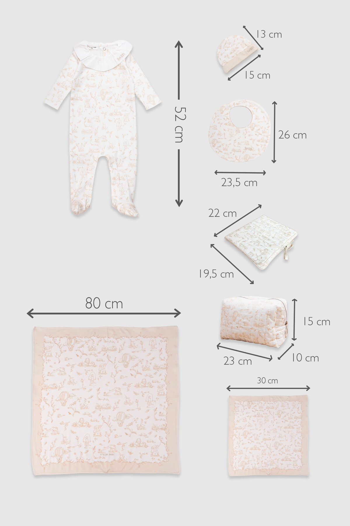 7Li Yenidoğan Seti - Toile De Jouy / Bej