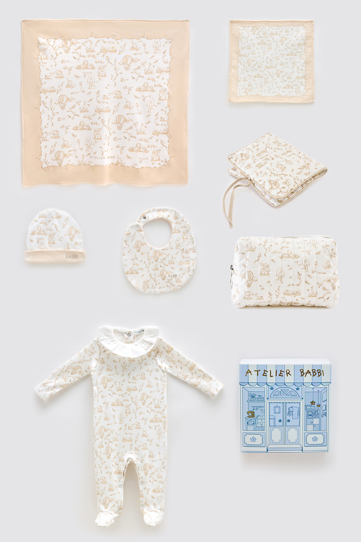 7Li Yenidoğan Seti - Toile De Jouy / Bej