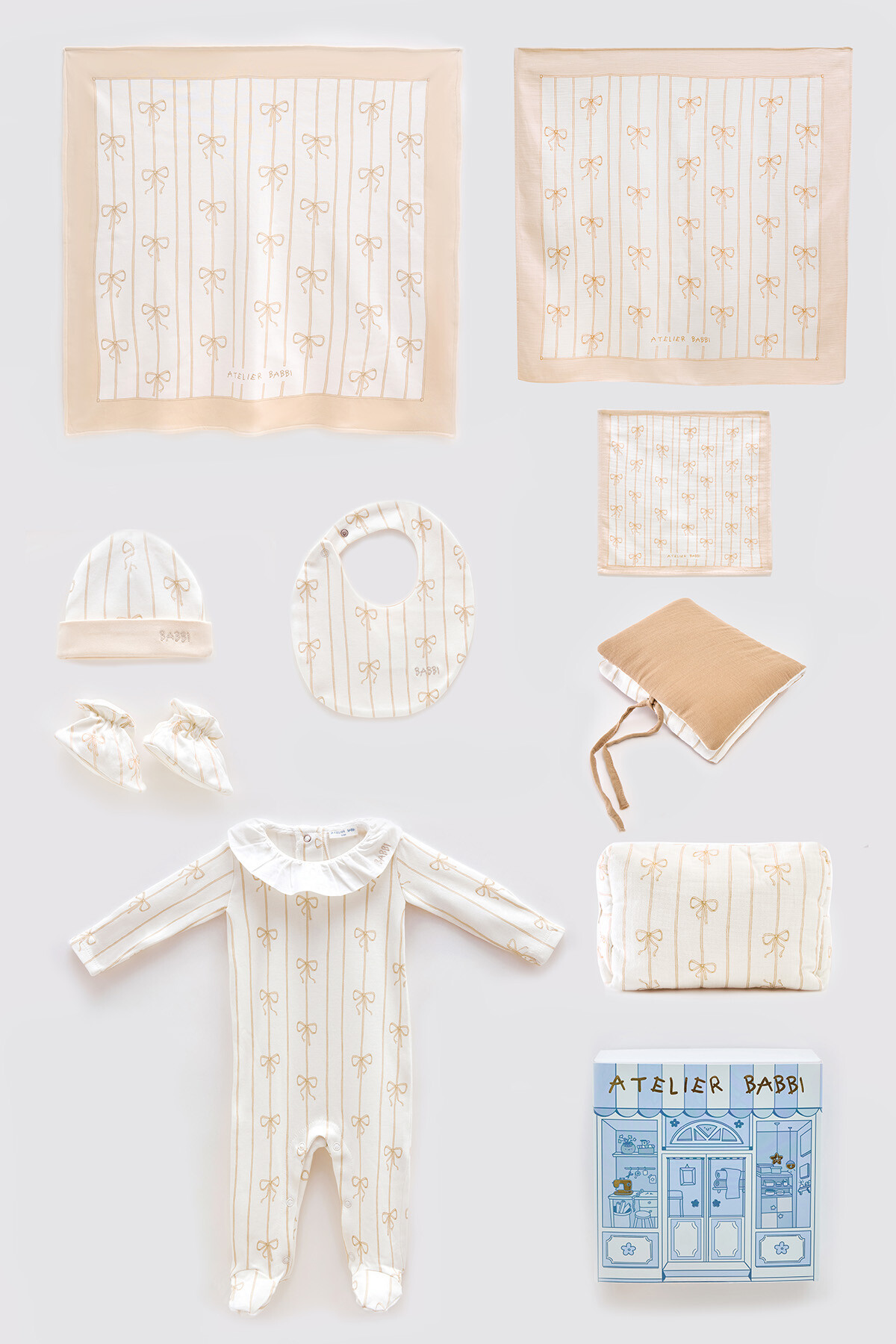 9Lu Yenidoğan Seti - Kurdele / Bej