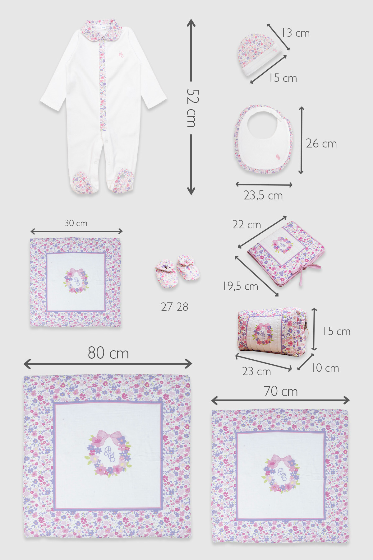 9Lu Yenidoğan Seti - Minik Çiçekler / Pembe