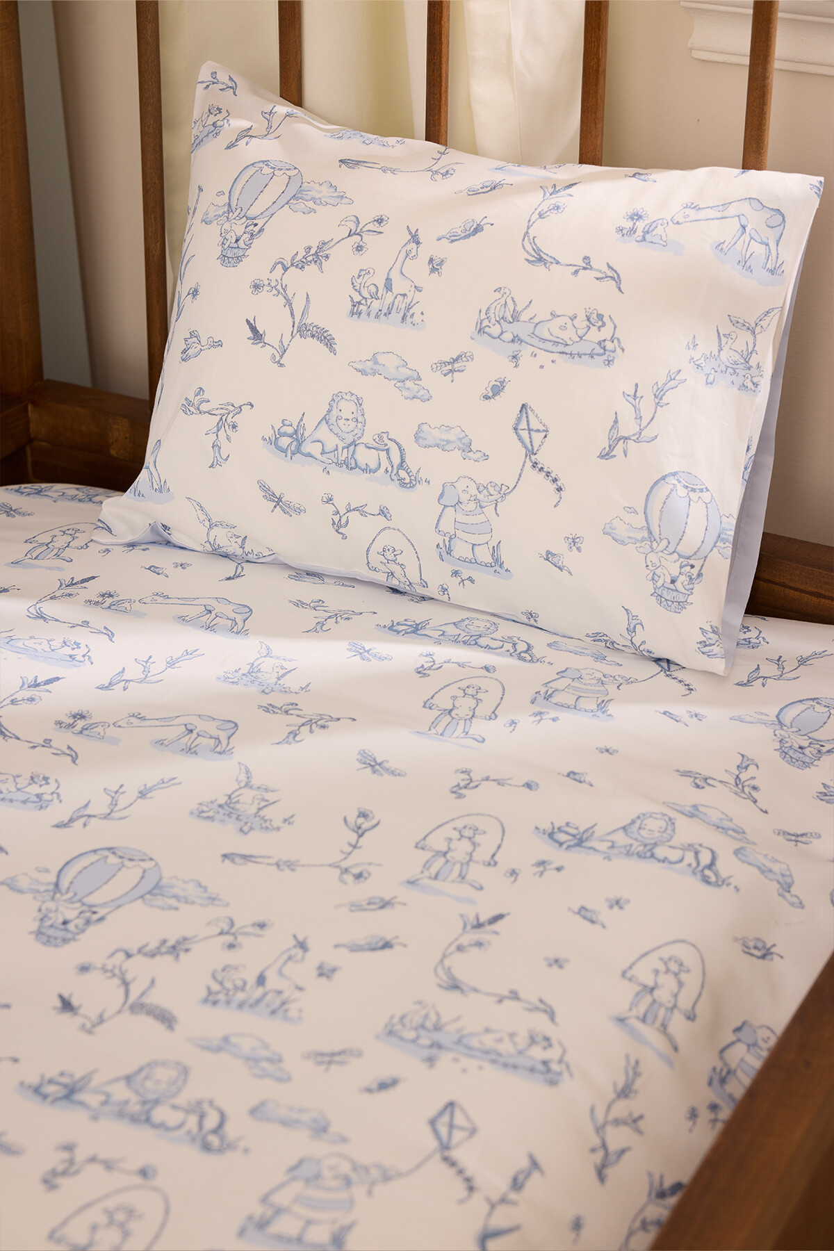 BABY/CHILD SHEET SET - TOILE DE JOUY / BLUE