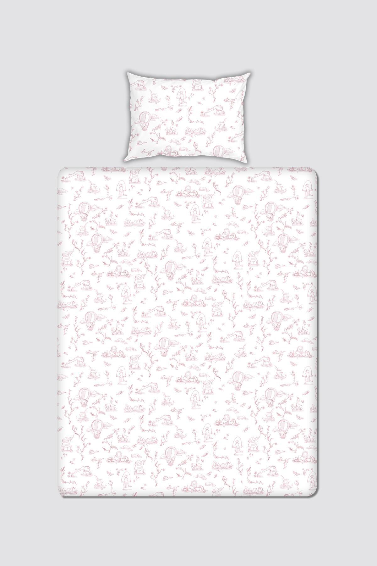BABY/CHILD SHEET SET - TOILE DE JOUY / PINK