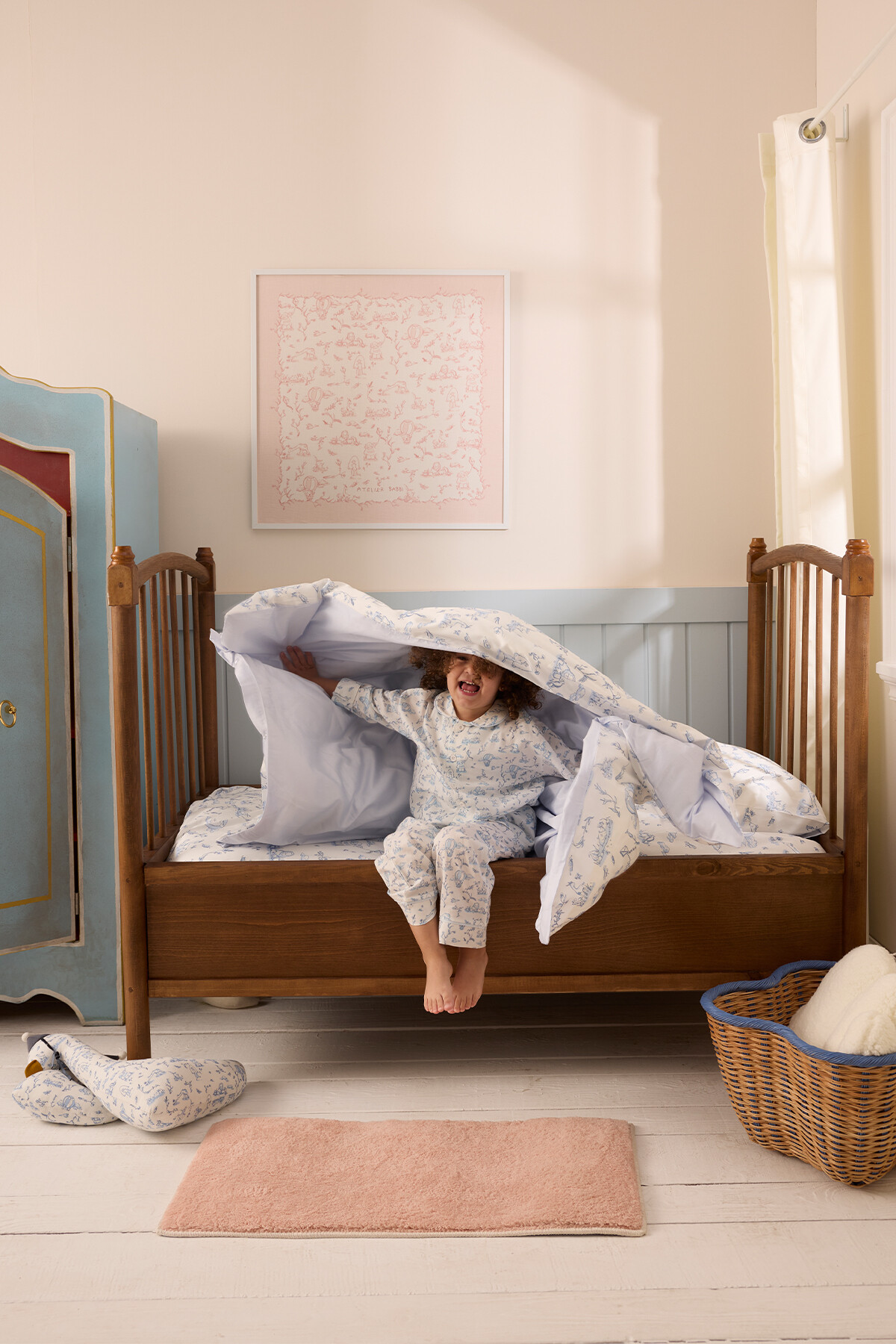 Bebek/Çocuk Nevresim Takımı - Toile De Jouy / Mavi