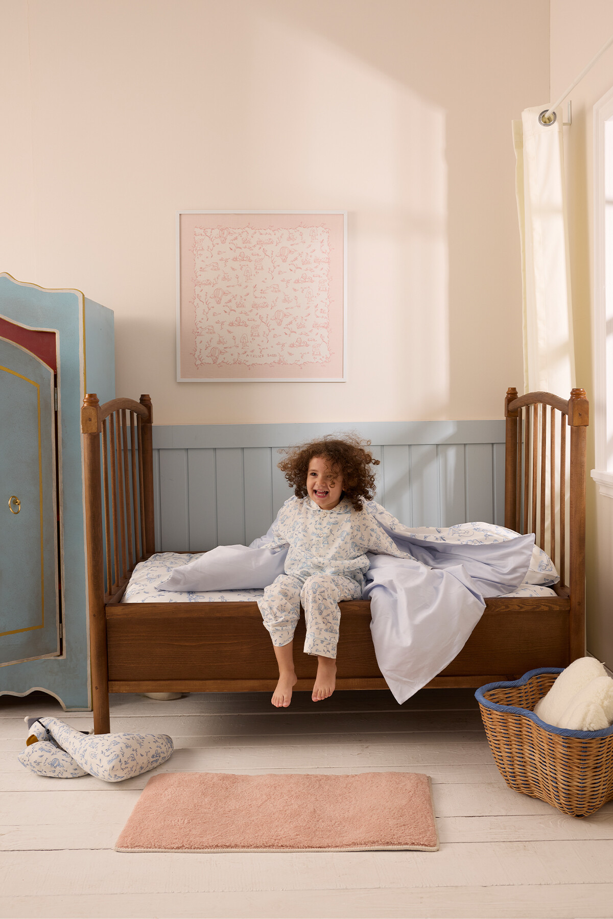 Bebek/Çocuk Nevresim Takımı - Toile De Jouy / Mavi