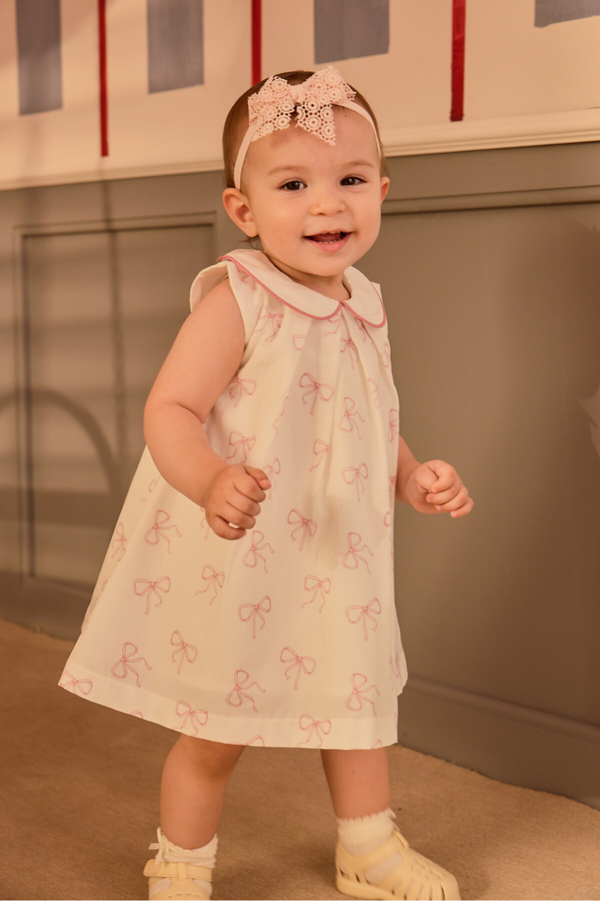 Kız Bebek Elbisesi - Kurdele / Pembe