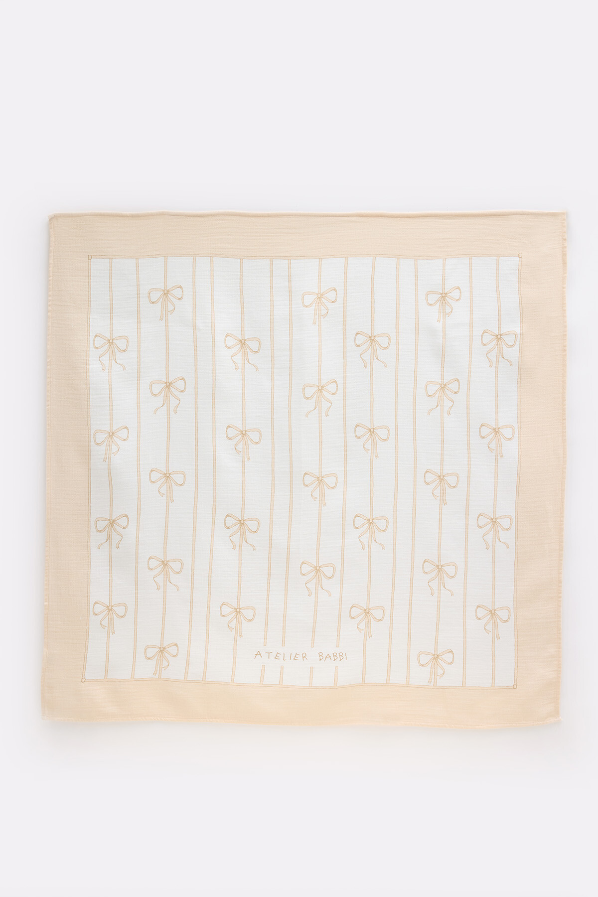 Çift Katlı Müslin Bebek Örtüsü - Kurdele / Bej