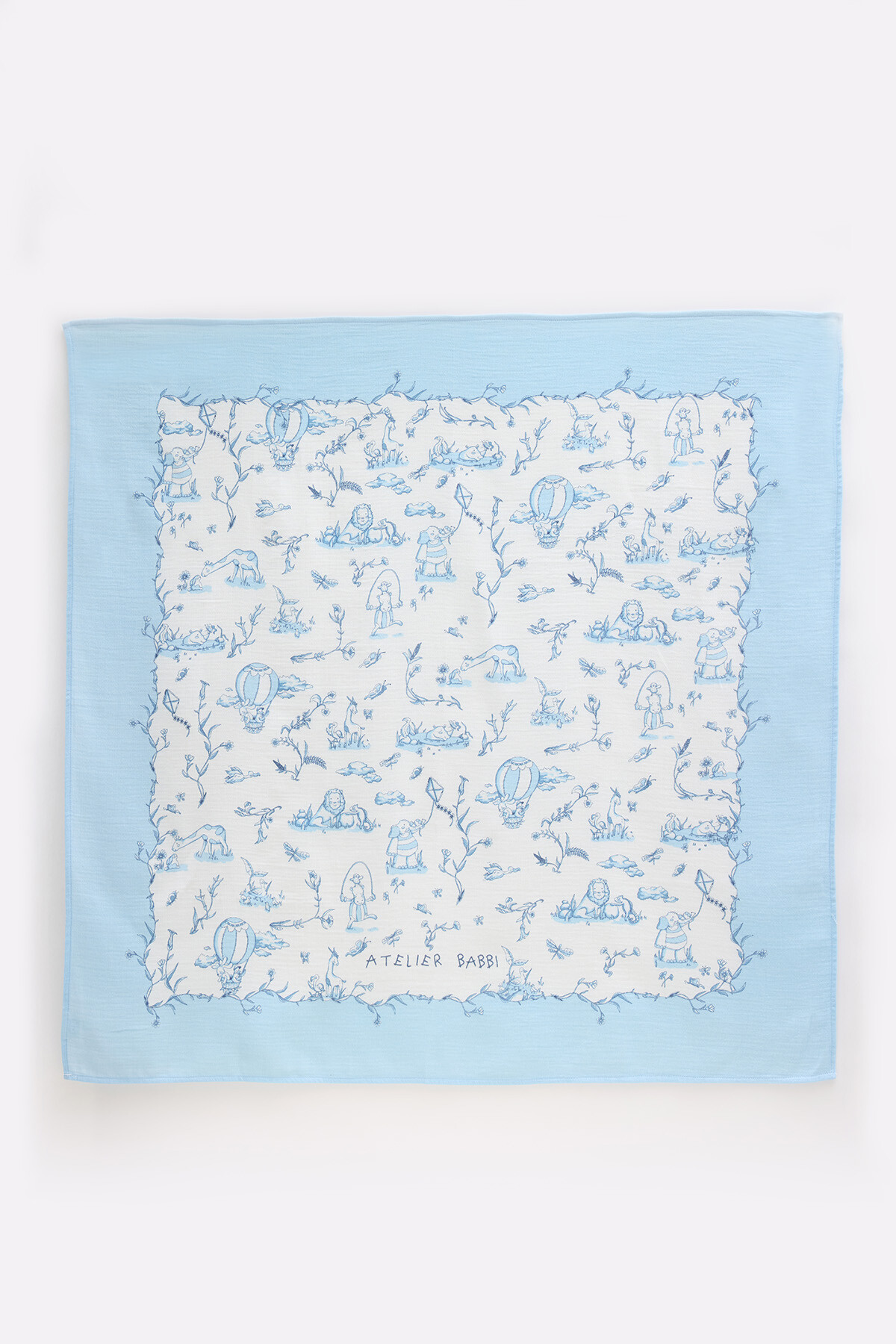 Muslin Swaddle - Toile De Jouy / Blue
