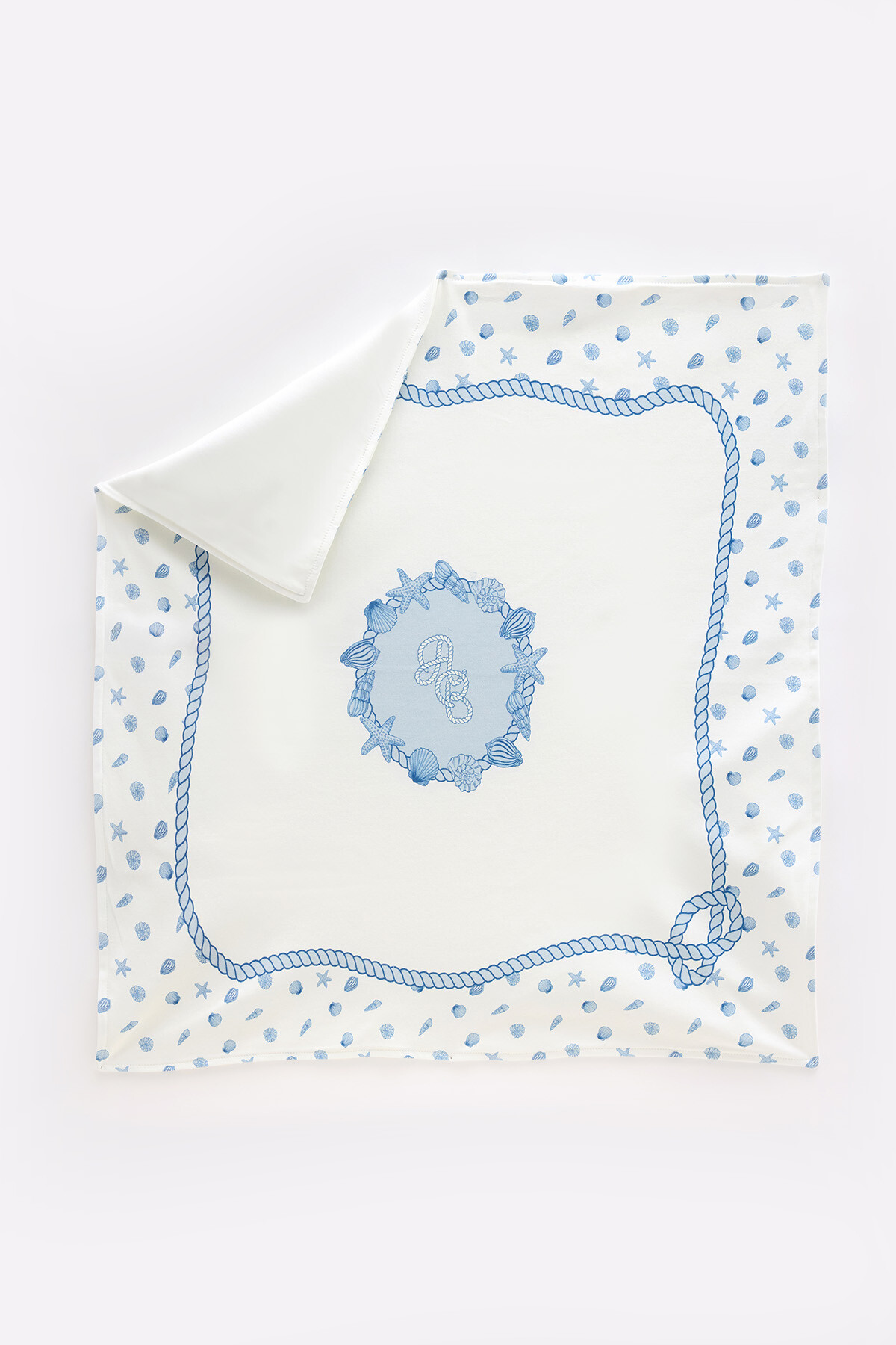 Çift Taraflı Bebek Battaniyesi - Deniz Kabukları