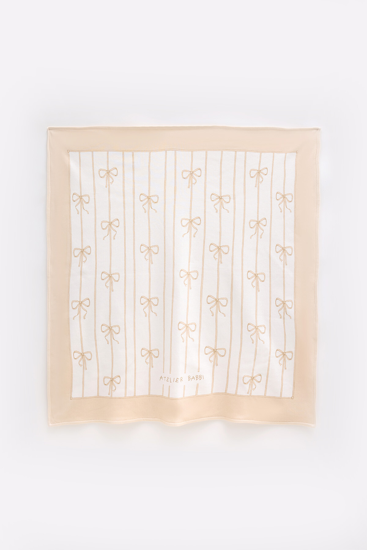 Çift Taraflı Bebek Battaniyesi - Kurdele / Bej