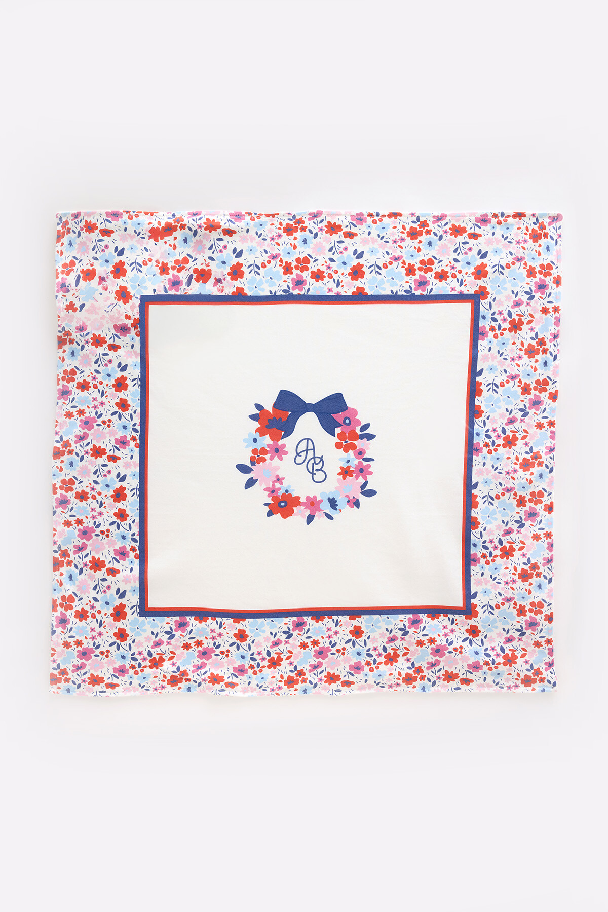 Çift Taraflı Bebek Battaniyesi - Minik Çiçekler/Kırmızı