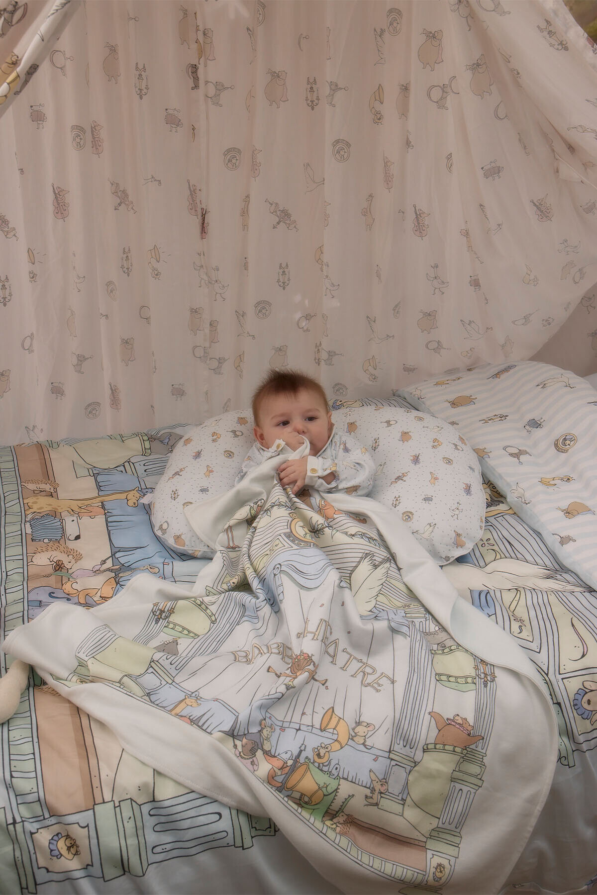 Çift Taraflı Bebek Battaniyesi - Theatre / Mavi