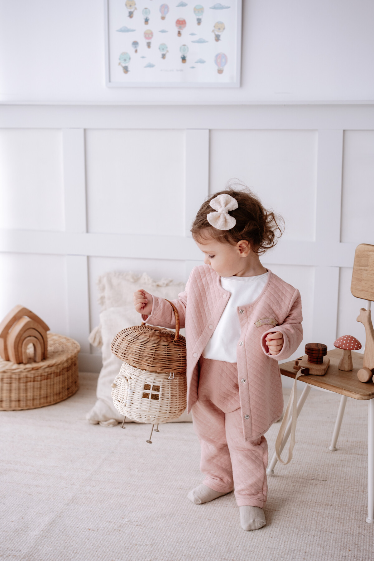 Quilted Baby Jacket - Powder