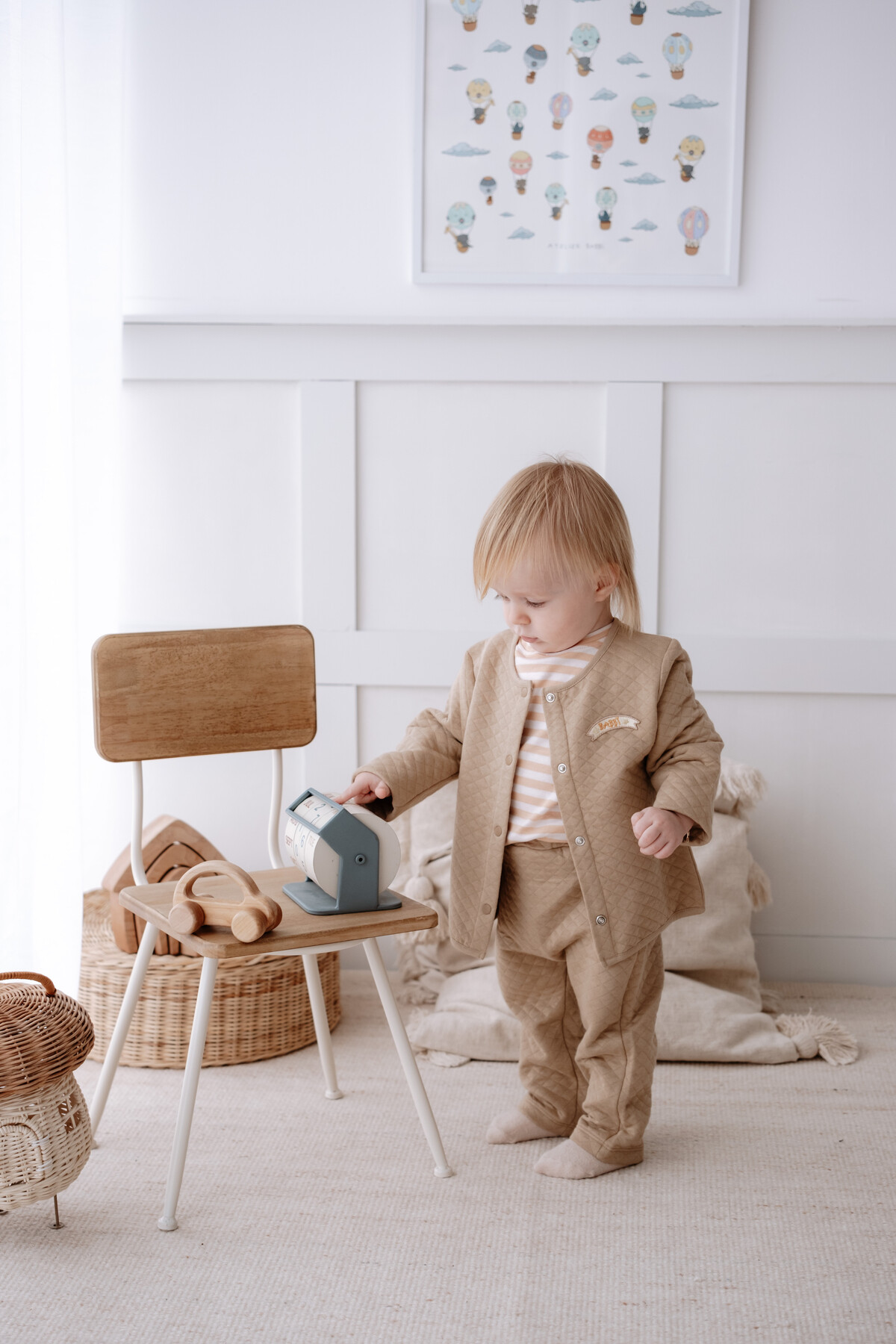 Quilted Baby Pants - Beige