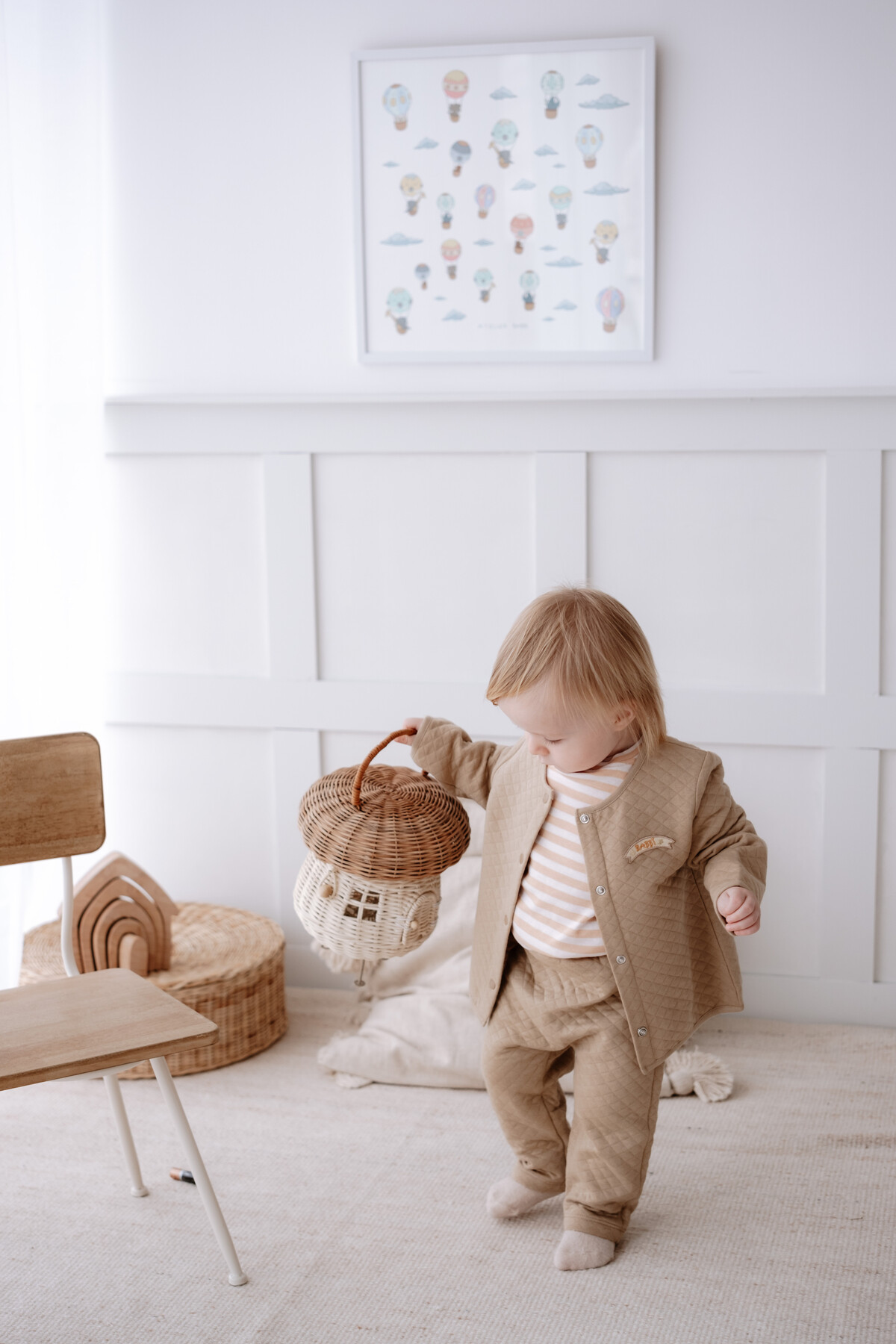 Quilted Baby Pants - Beige