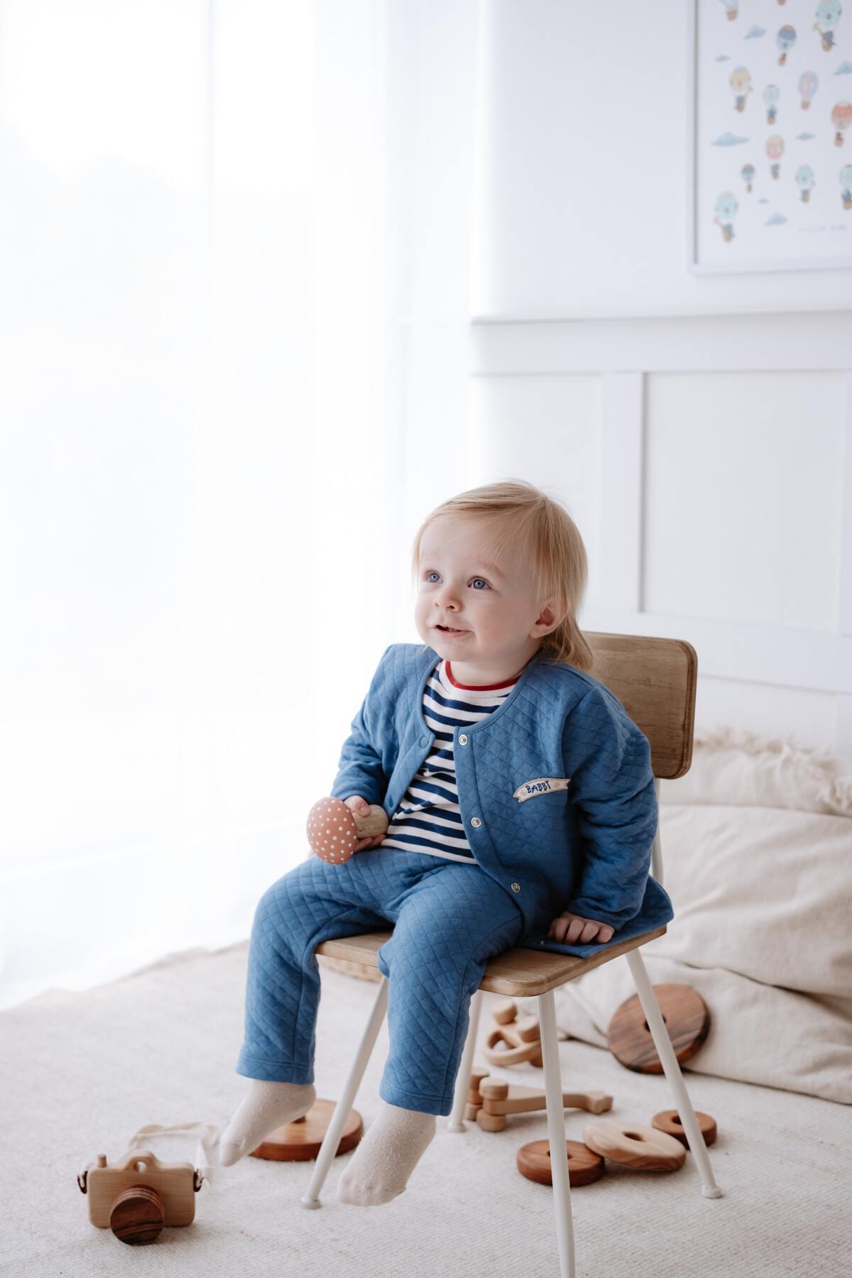 Quilted Baby Pants - Indigo