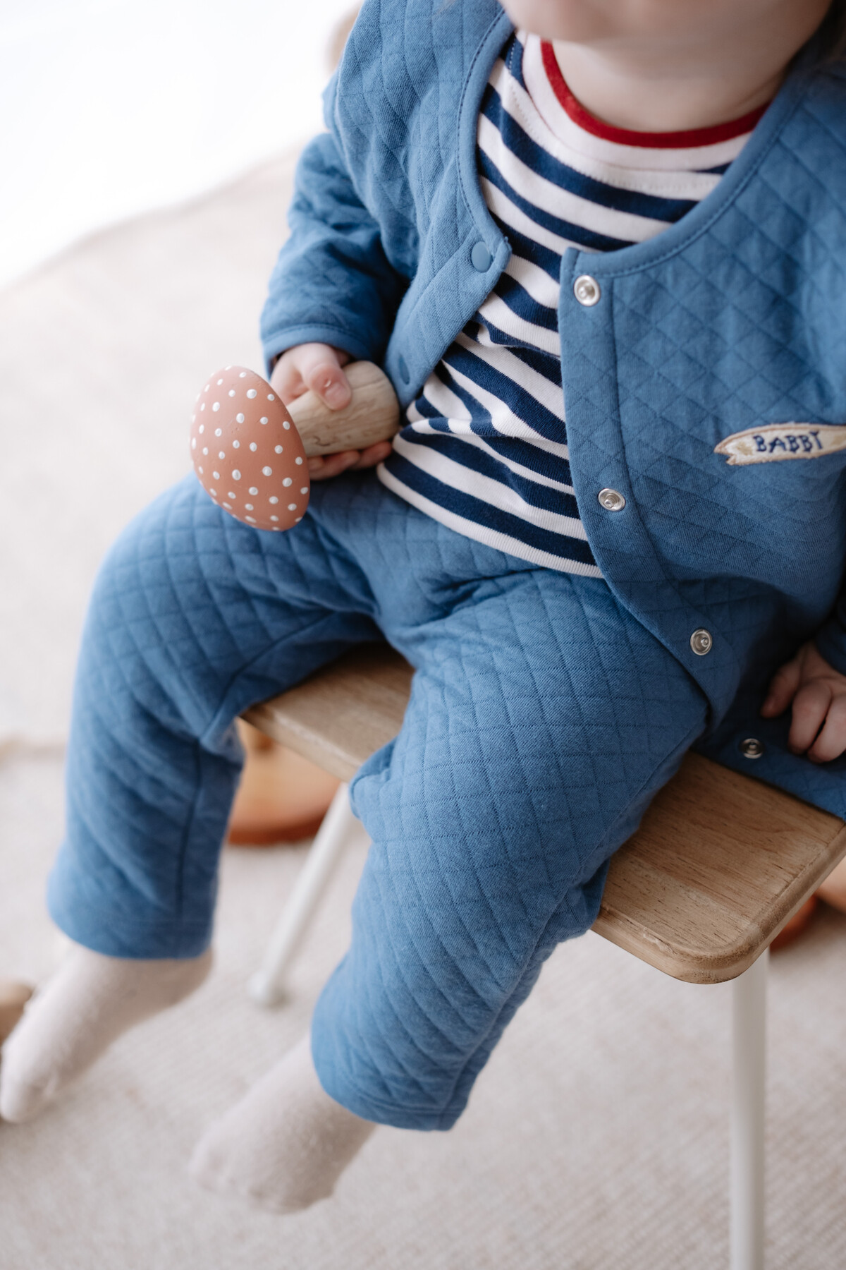 Quilted Baby Pants - Indigo
