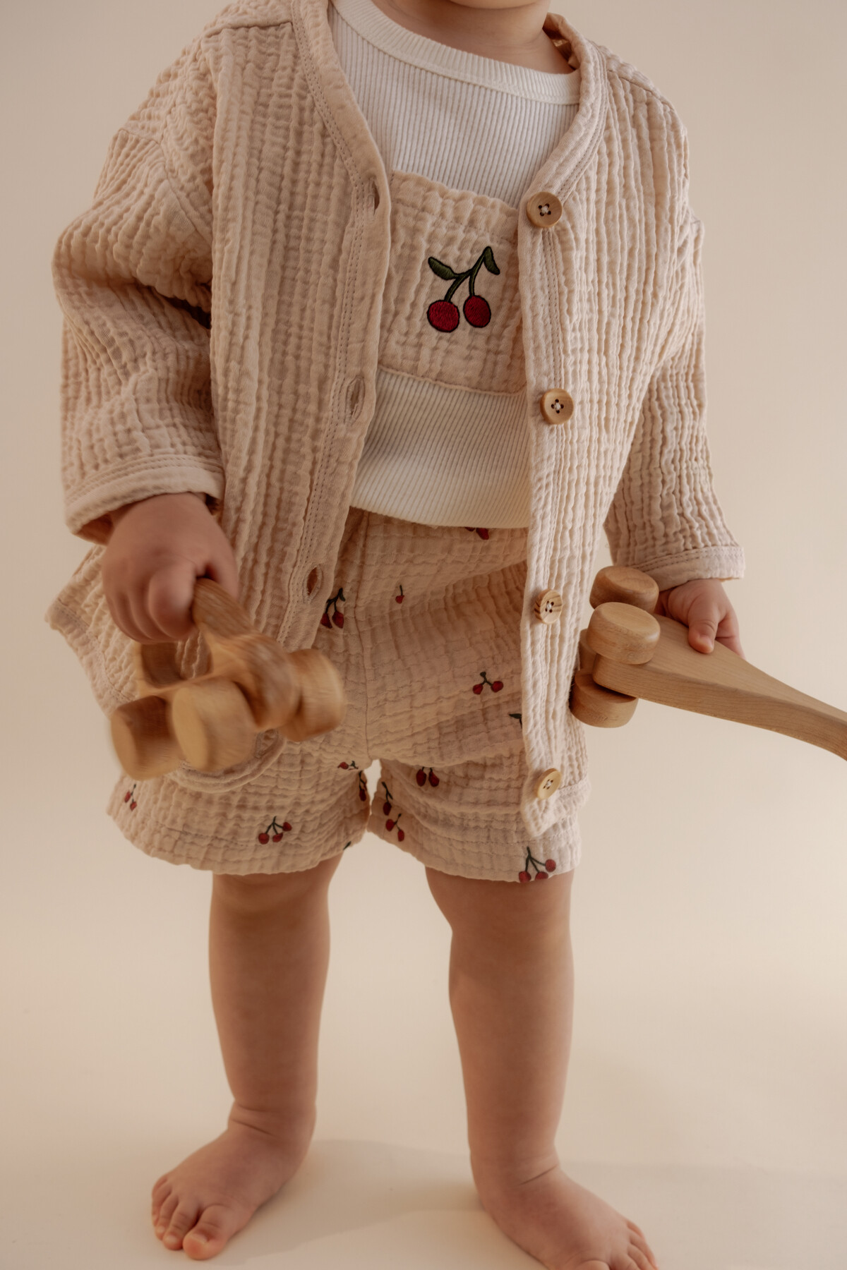 Müslin Bebek Ceketi - Taş