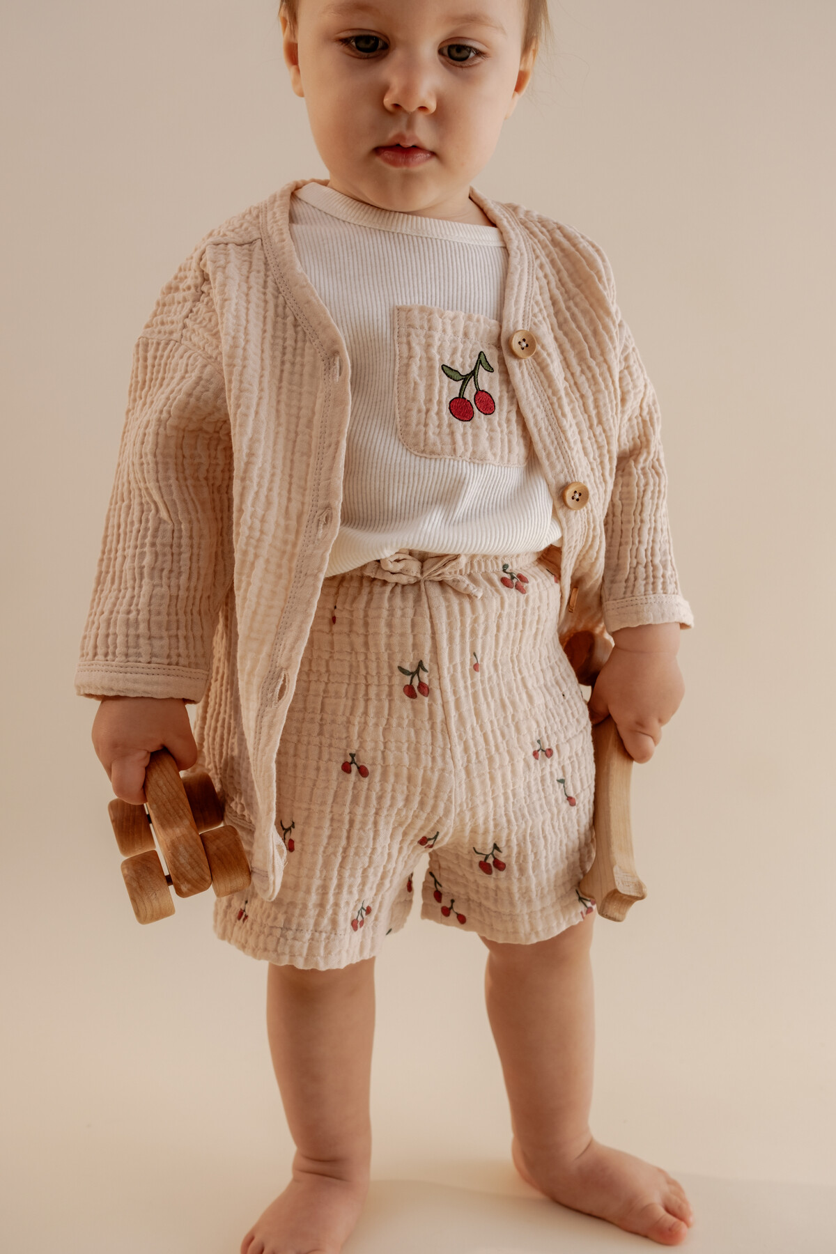 Müslin Bebek Ceketi - Taş