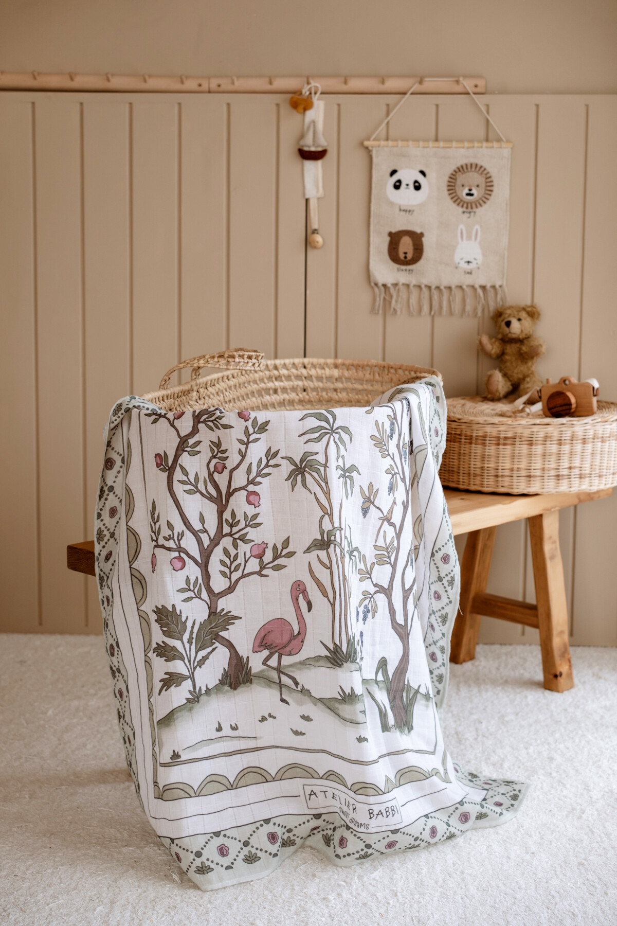 Muslin Swaddle and 3 Piece Mouth Cloth Set - Spring