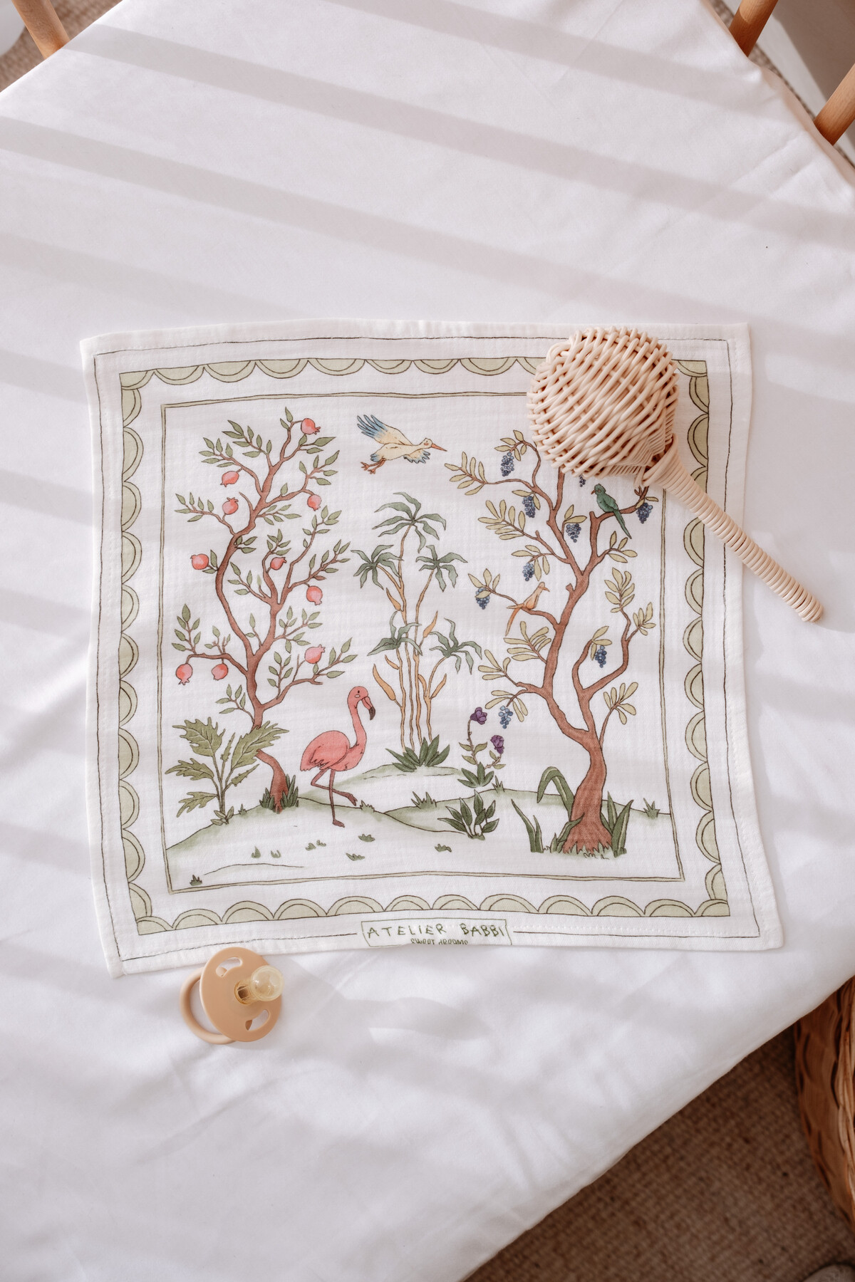 Muslin Swaddle and 3 Piece Mouth Cloth Set - Spring