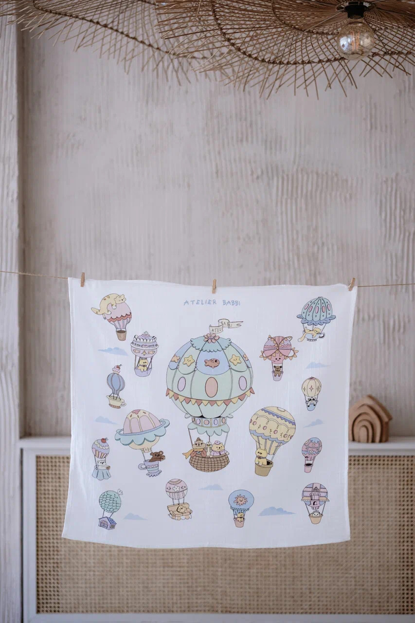 Muslin Swaddle and 3 Piece Mouth Cloth Set - Cappadocia