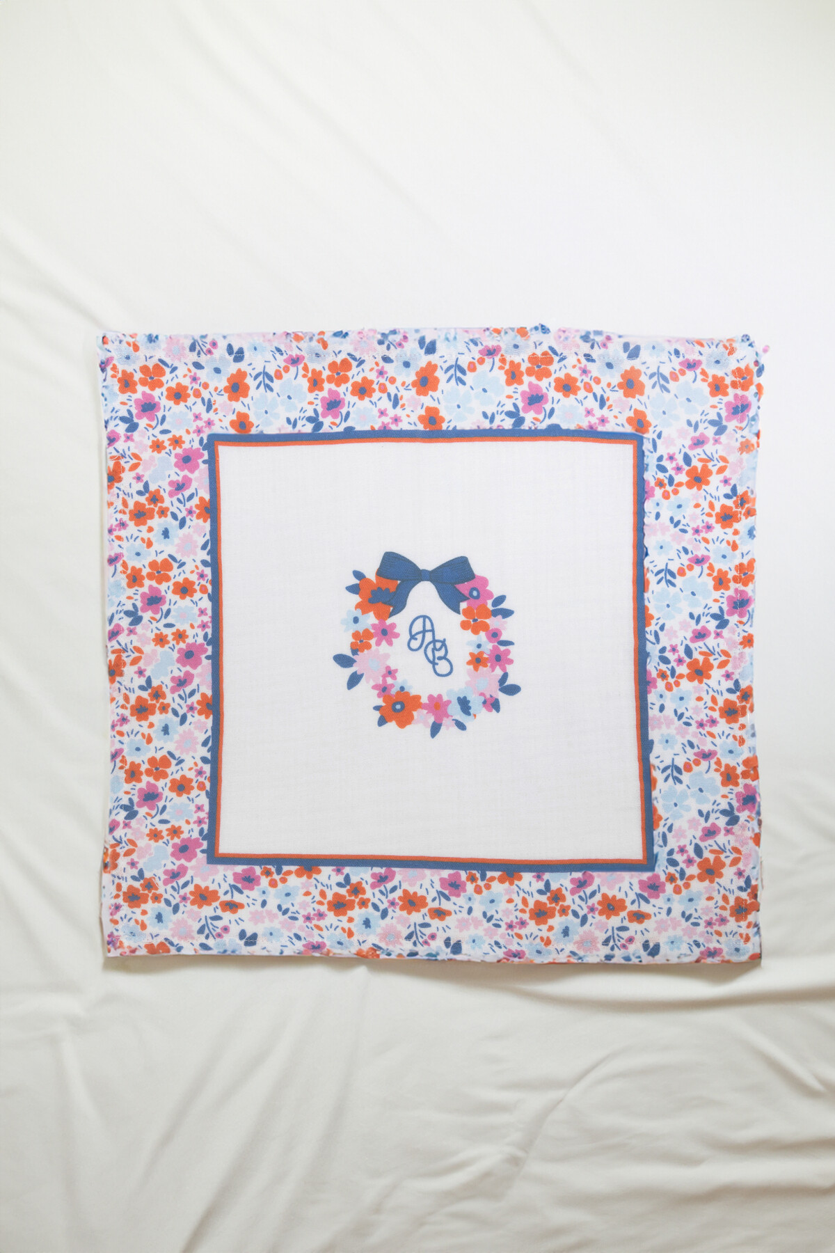 Muslin Swaddle and 3 Piece Mouth Cloth Set - Tiny Flowers / Red