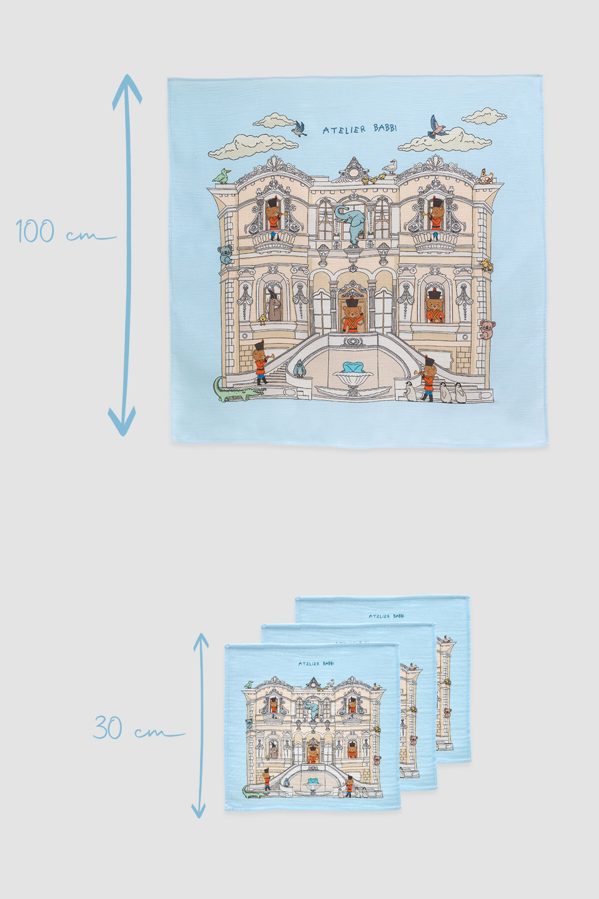 Muslin Swaddle and 3 Piece Mouth Cloth Set - Kucuksu Pavilion