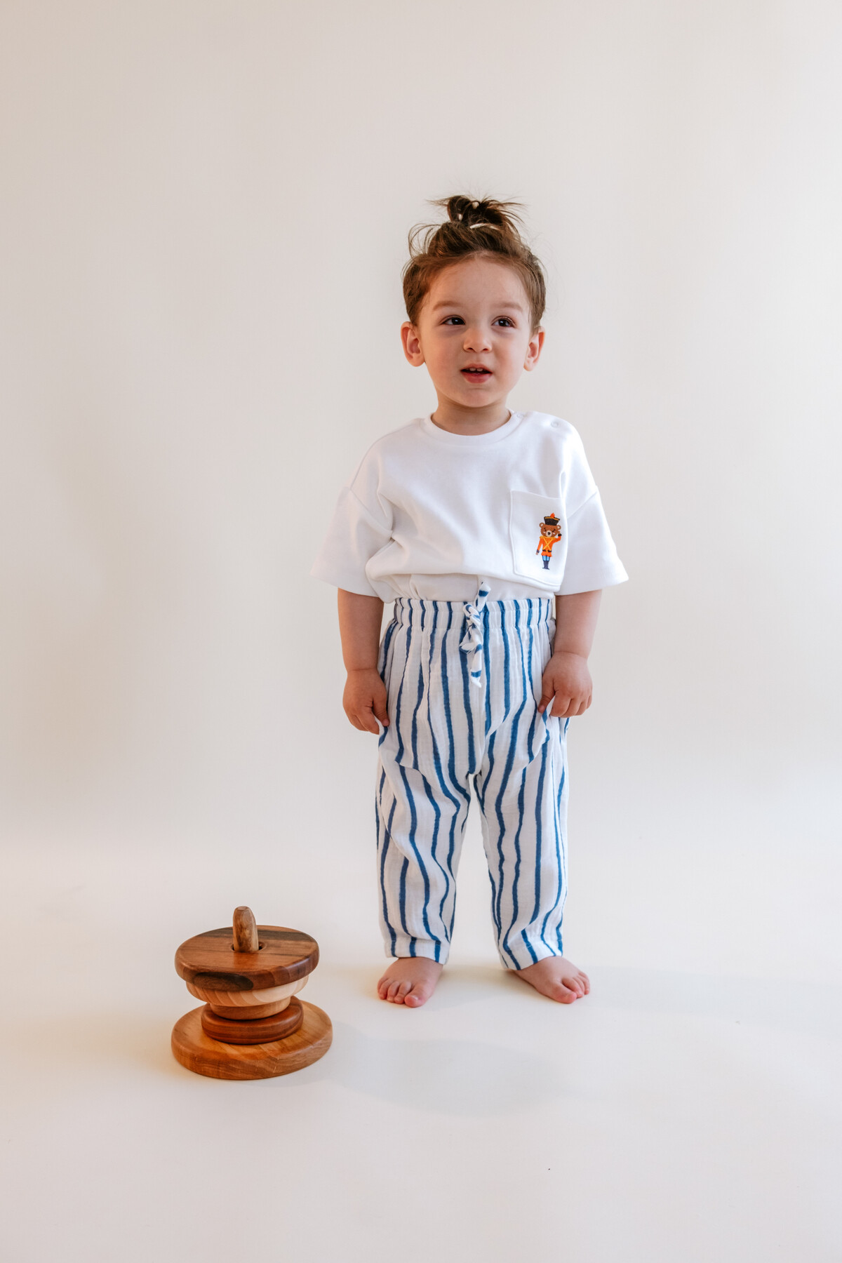 Muslin Baby Pants - Blue Striped