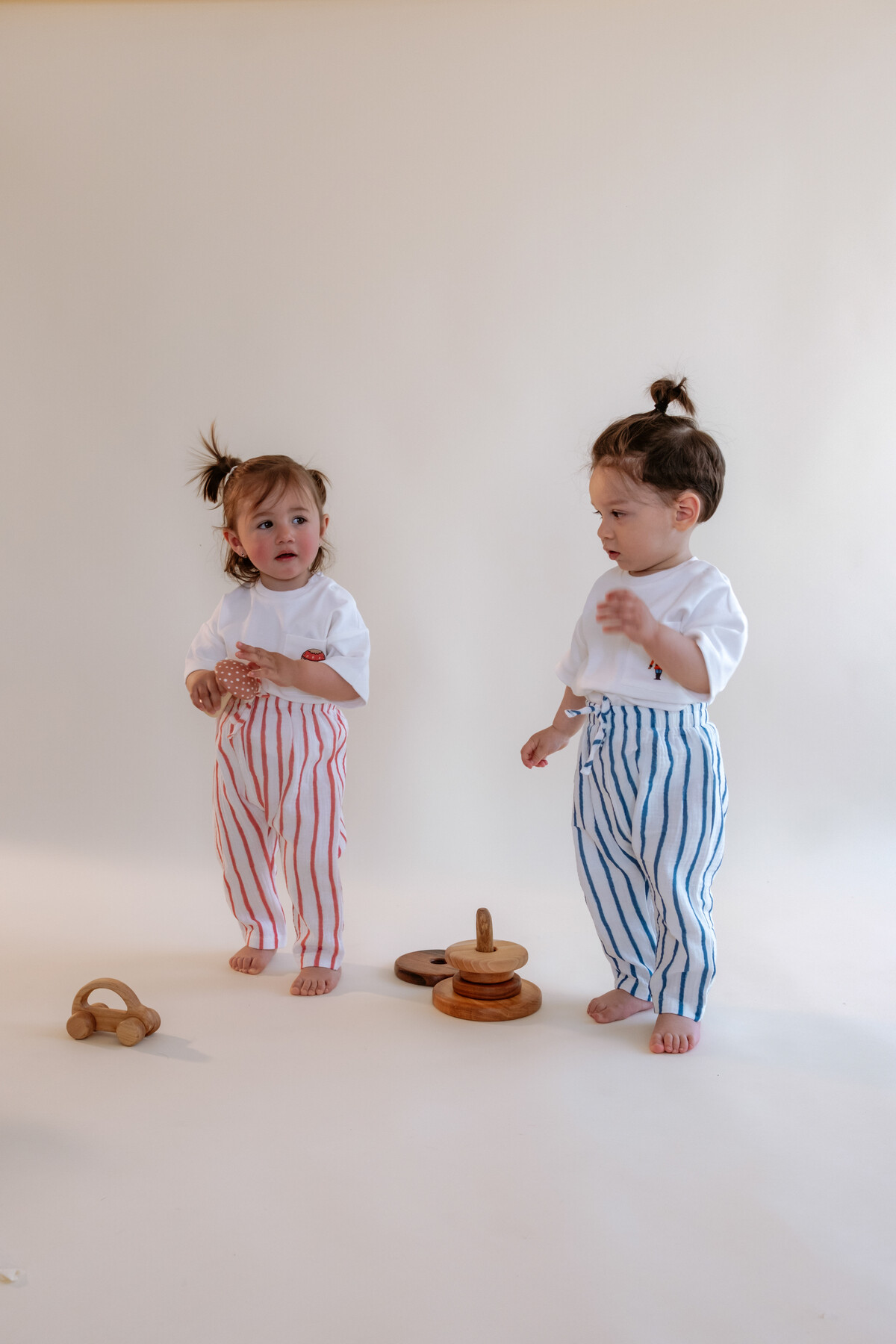 Muslin Baby Pants - Blue Striped