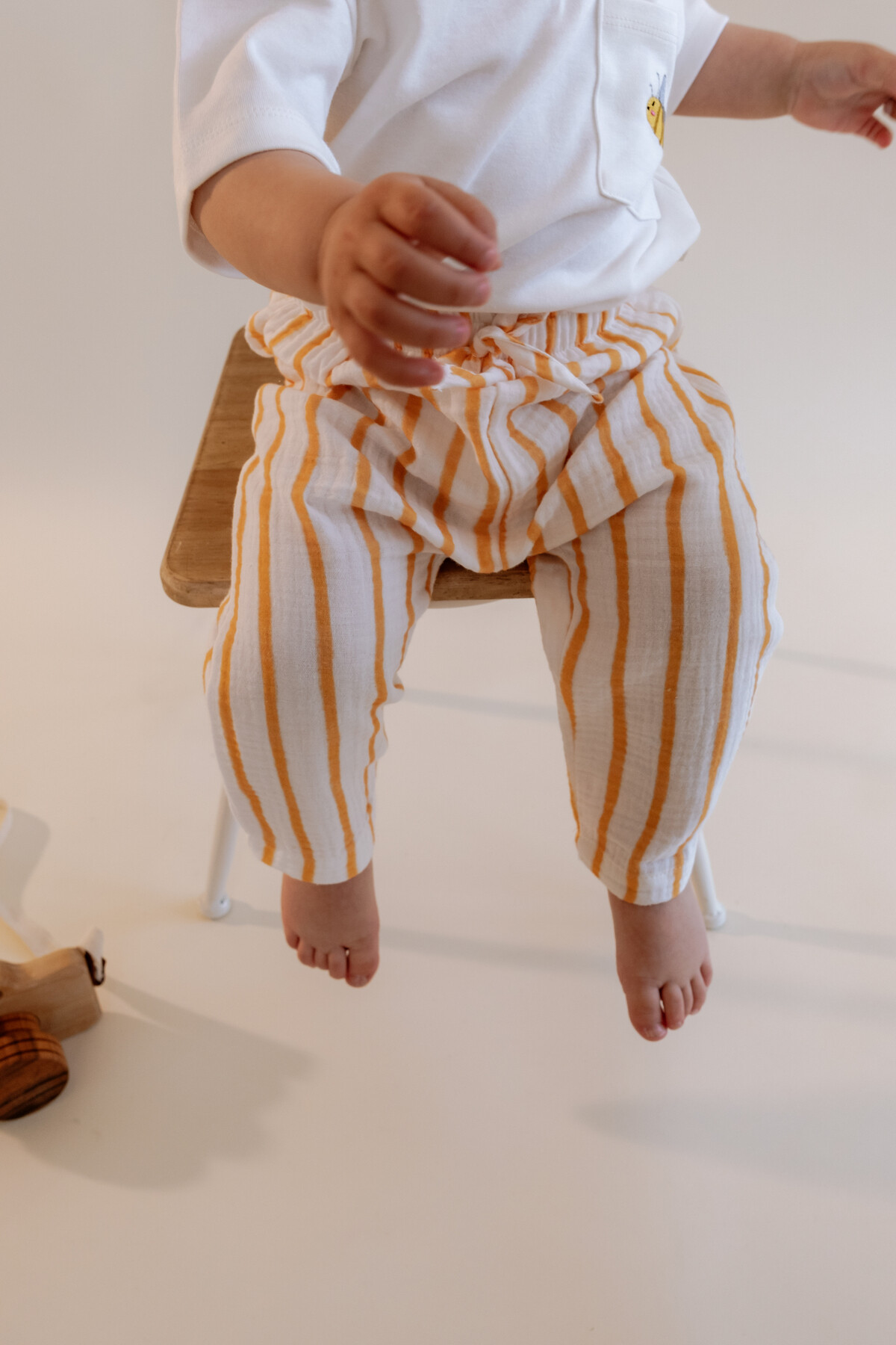 Muslin Baby Pants - Yellow Striped