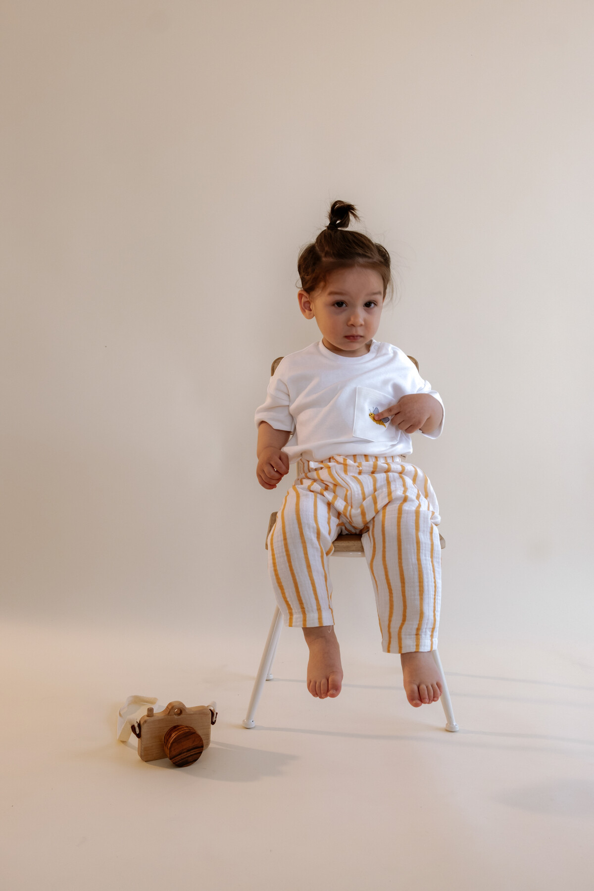 Muslin Baby Pants - Yellow Striped