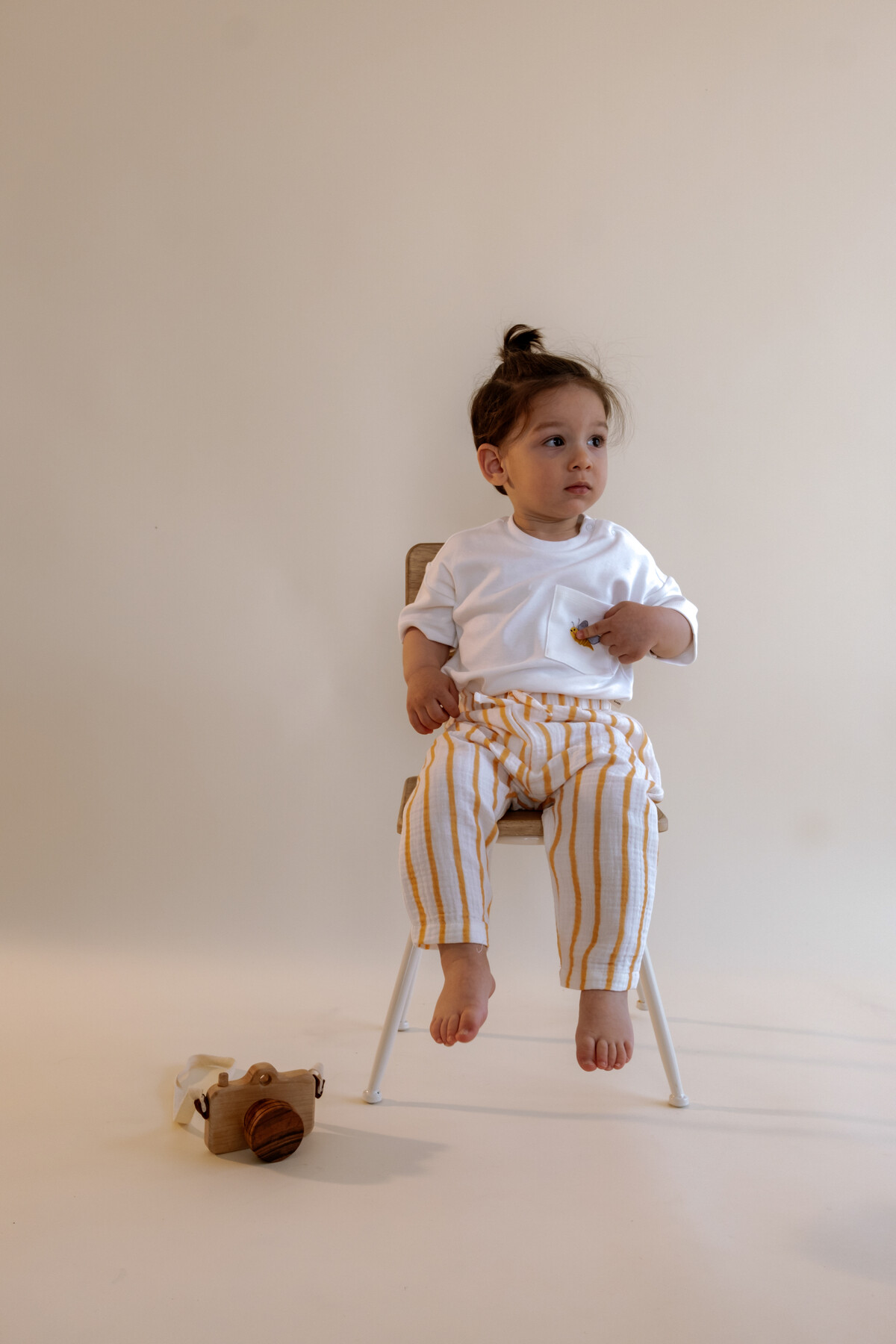 Muslin Baby Pants - Yellow Striped