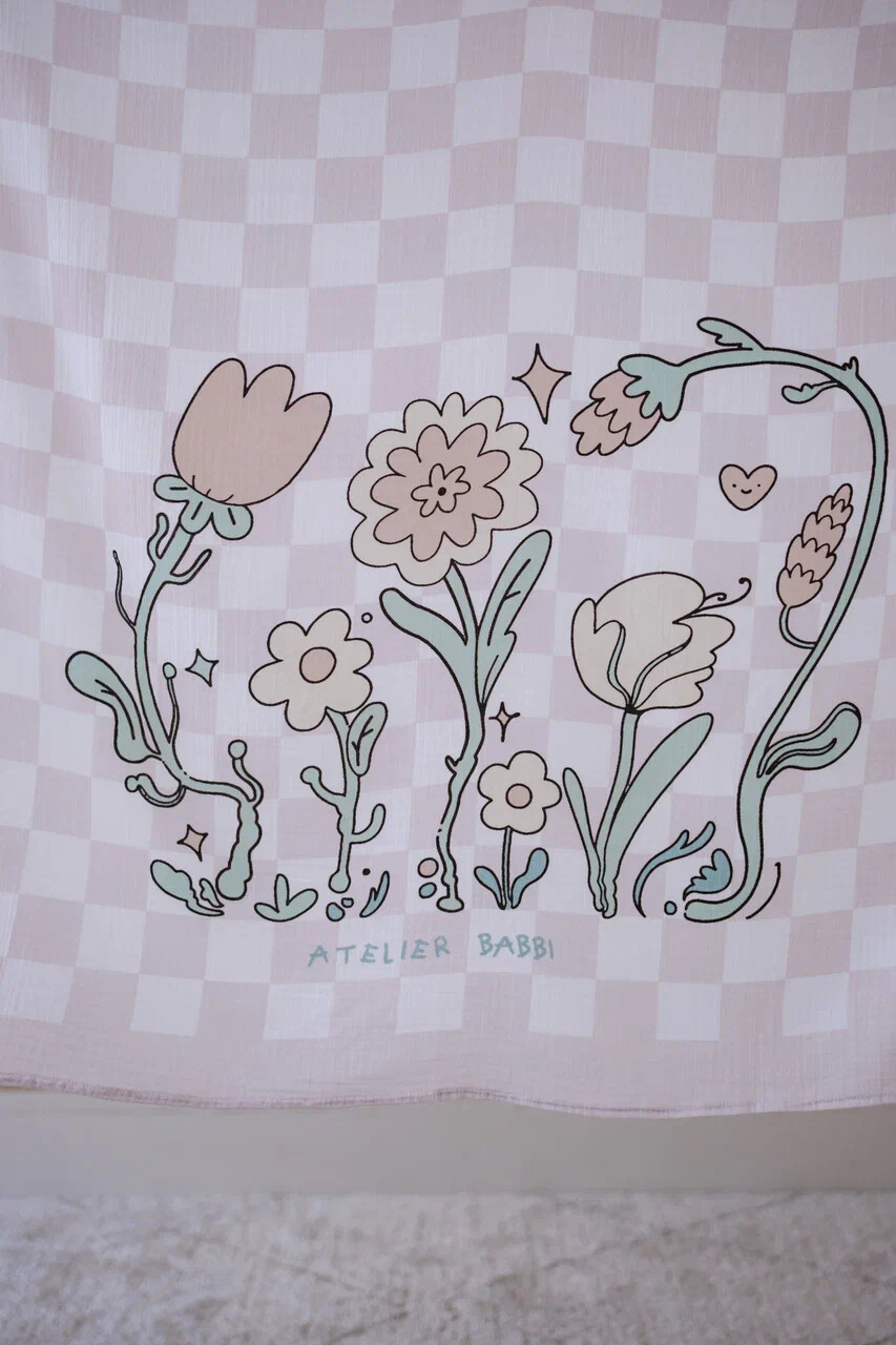 Poncho & Muslin Cover Set - Checkers