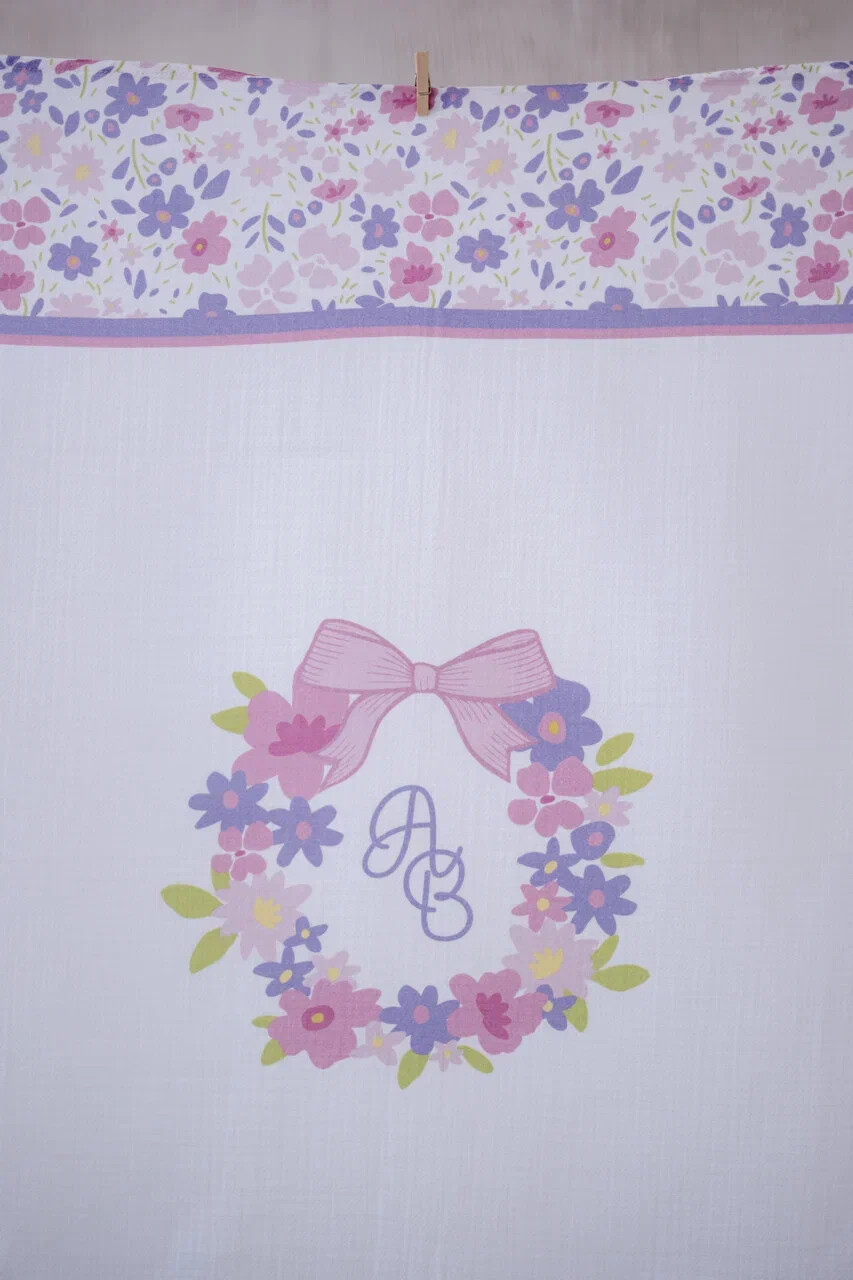 Poncho & Muslin Cover Set - Tiny Flowers / Pink