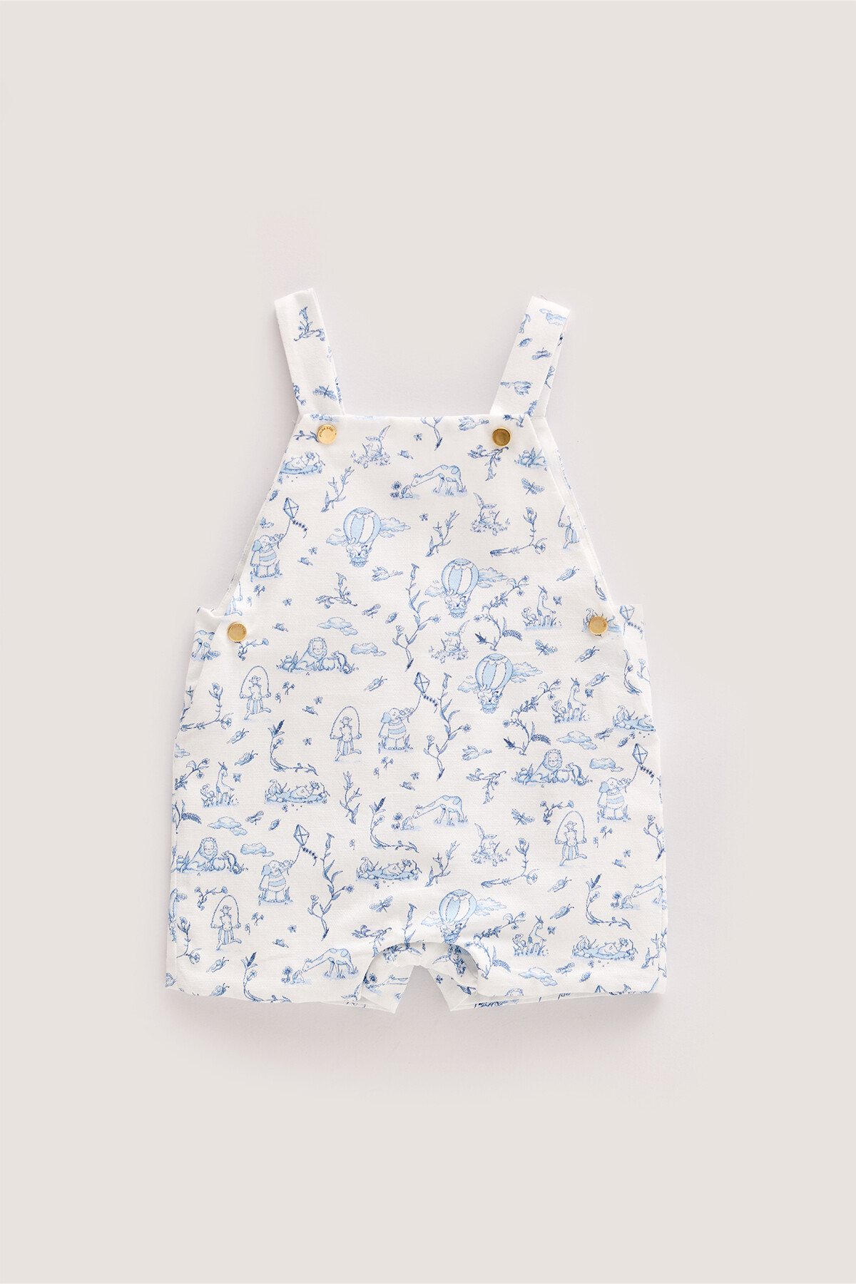Baby Overalls - Toile de Jouy / Blue