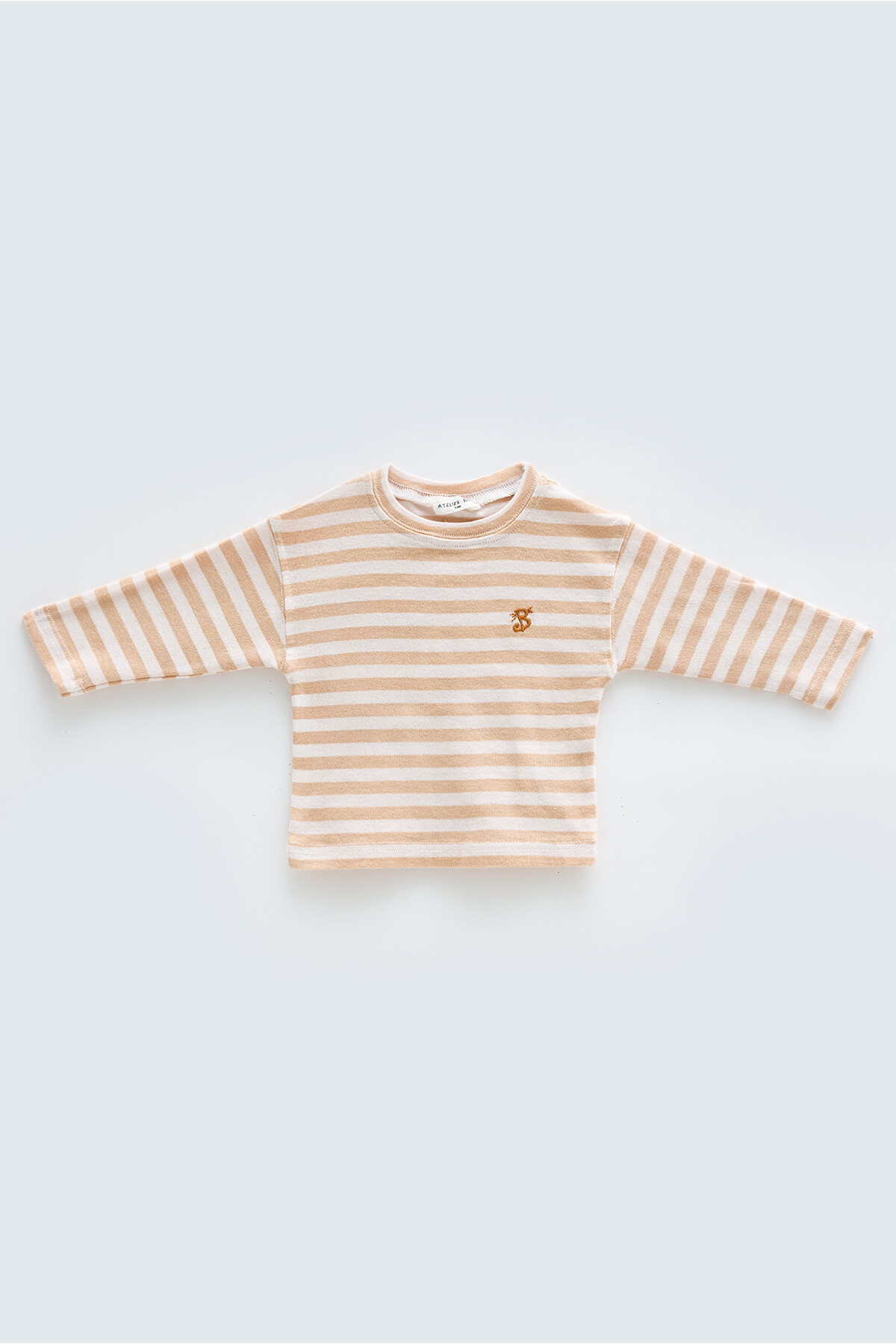 Uzun Kollu T-Shirt / Bej Çizgili