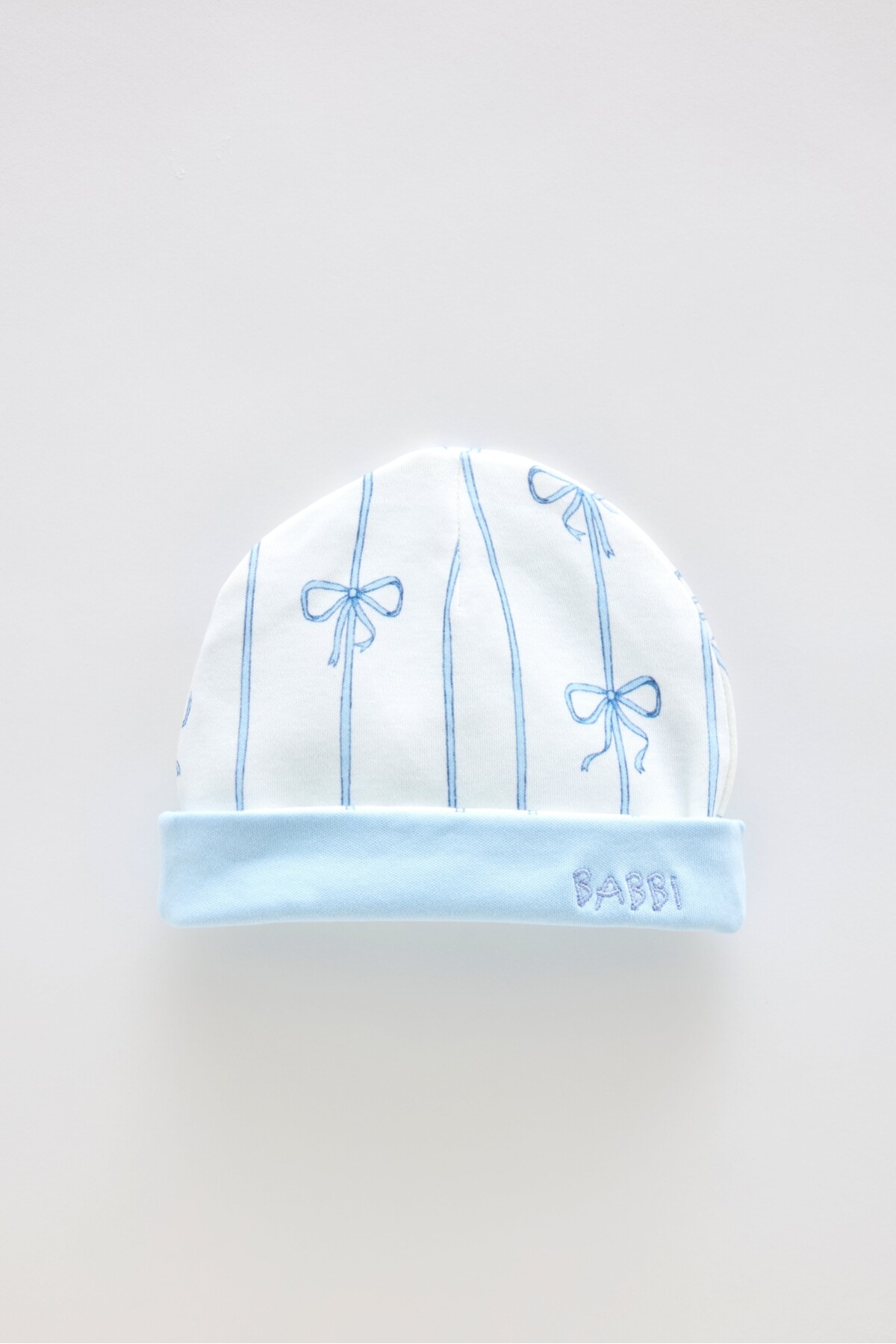Newborn Bib & Hat Set - Ribbon/Blue