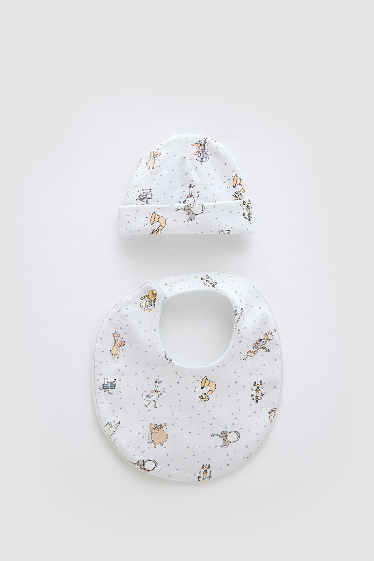 Yenidoğan Önlük & Şapka Seti - Theatre / Mavi