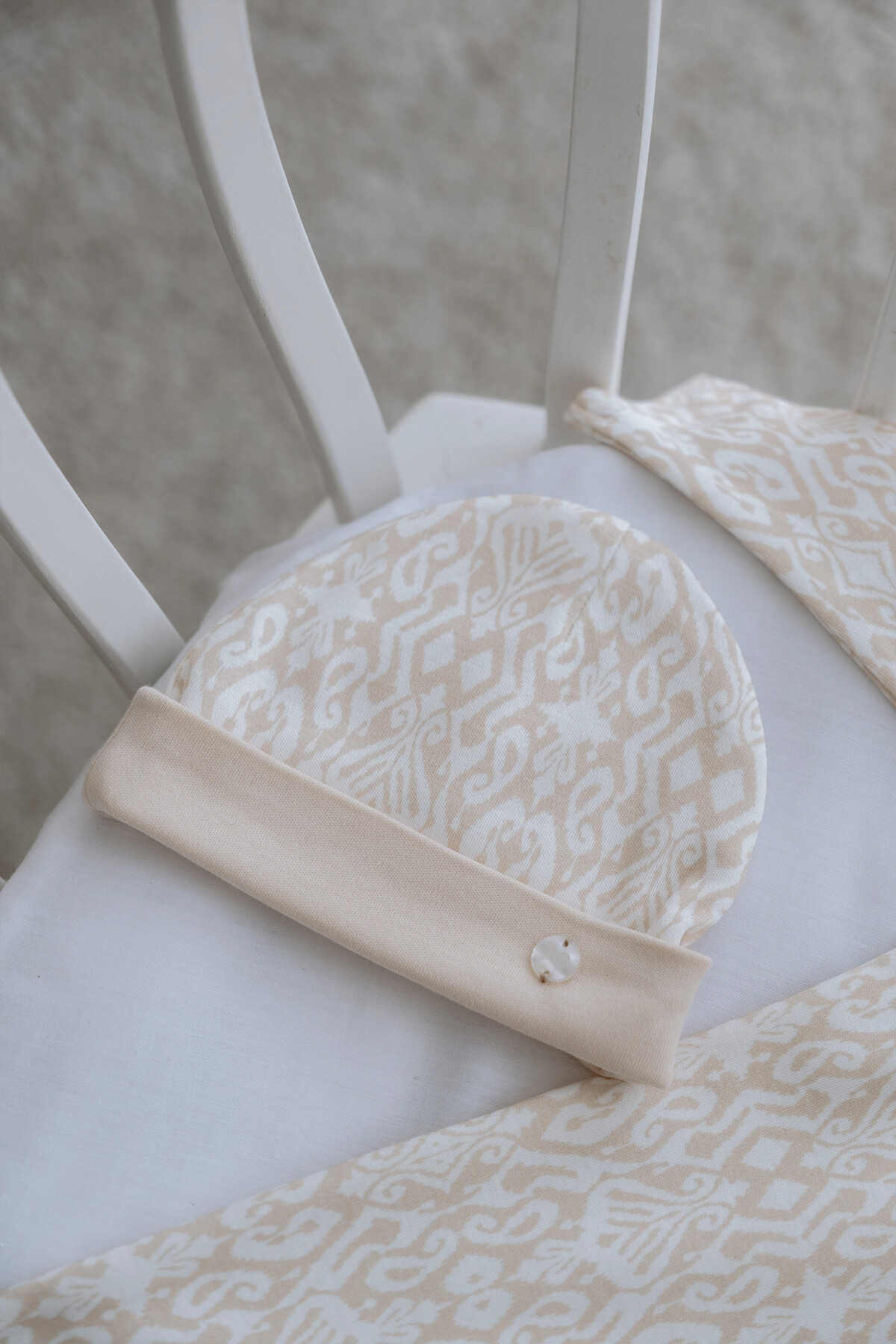 Yenidoğan Şapka - İkat / Bej