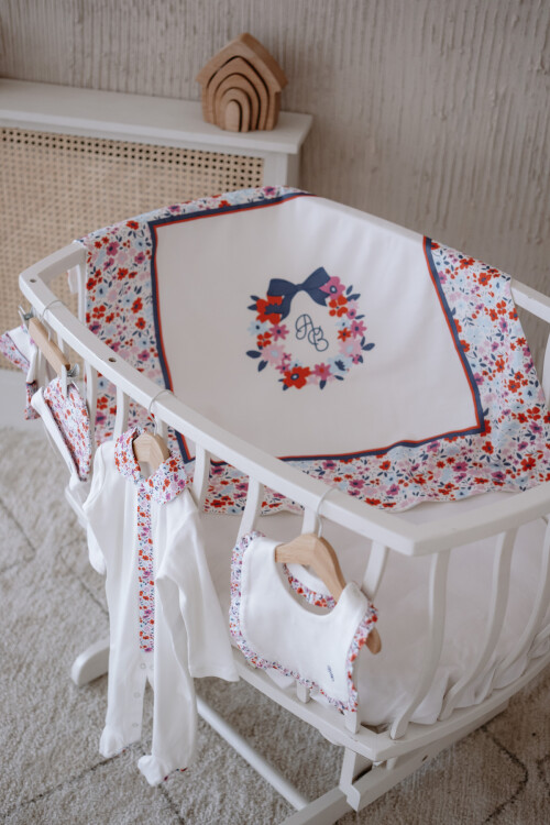 NEWBORN SET (5 PIECE) - TINY FLOWERS/RED