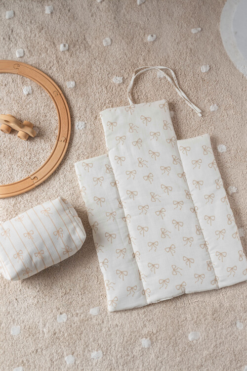 Diaper Changing Set - Ribbon / Beige