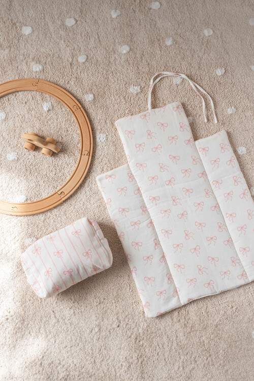 Diaper Changing Set - Ribbon / Pink