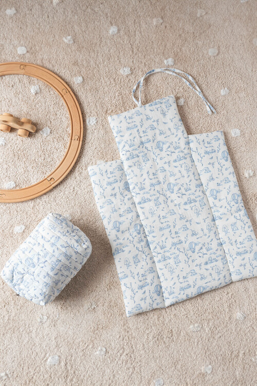 Diaper Changing Set - Toile De Jouy / Blue