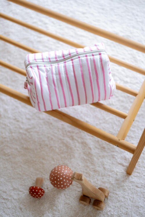 Care Bag - Pink Striped